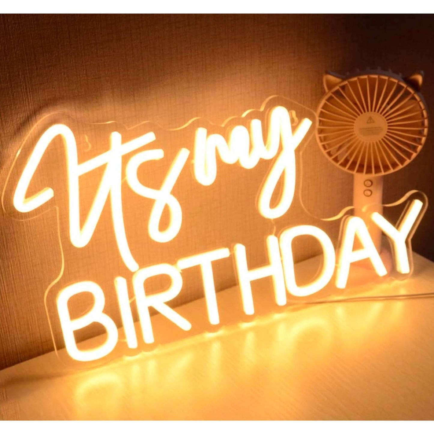 Lovely Bright Warm “It’s My Birthday” LED Night Light Room Wall Party Decoration