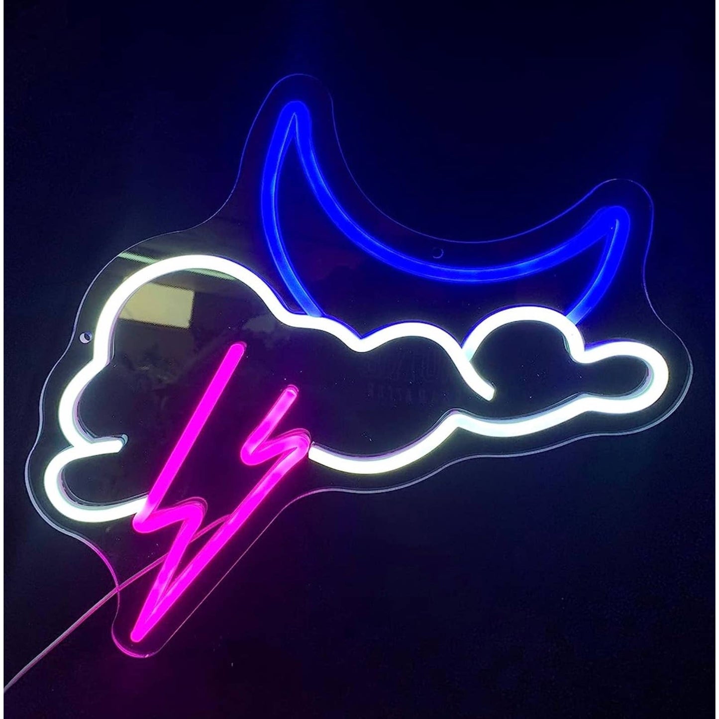 Lovely Bright Pink Lightning Cloud Moon LED Night Light Room Wall Decoration