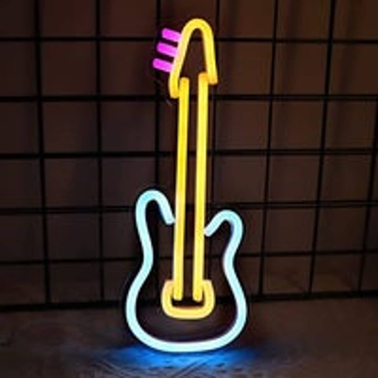 Lovely Bright Colorful Electric Guitar LED Night Light Music Room Wall Decoratio