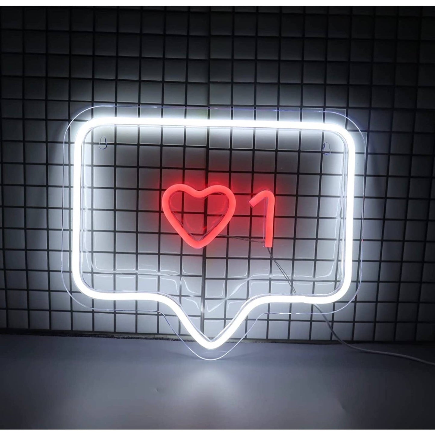 Lovely Bright White / Red Instagram Love Like Heart LED Night Light Social Media