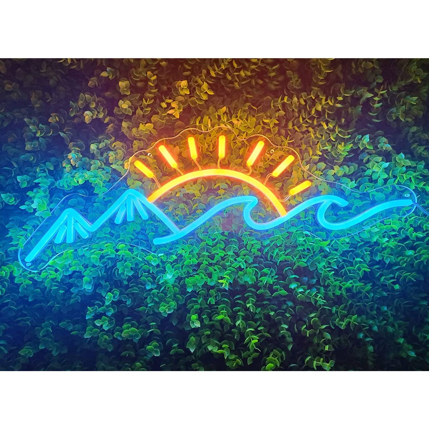 Lovely Bright Mountains Ocean Waves and Sun LED Night Light Room Wall Decoration