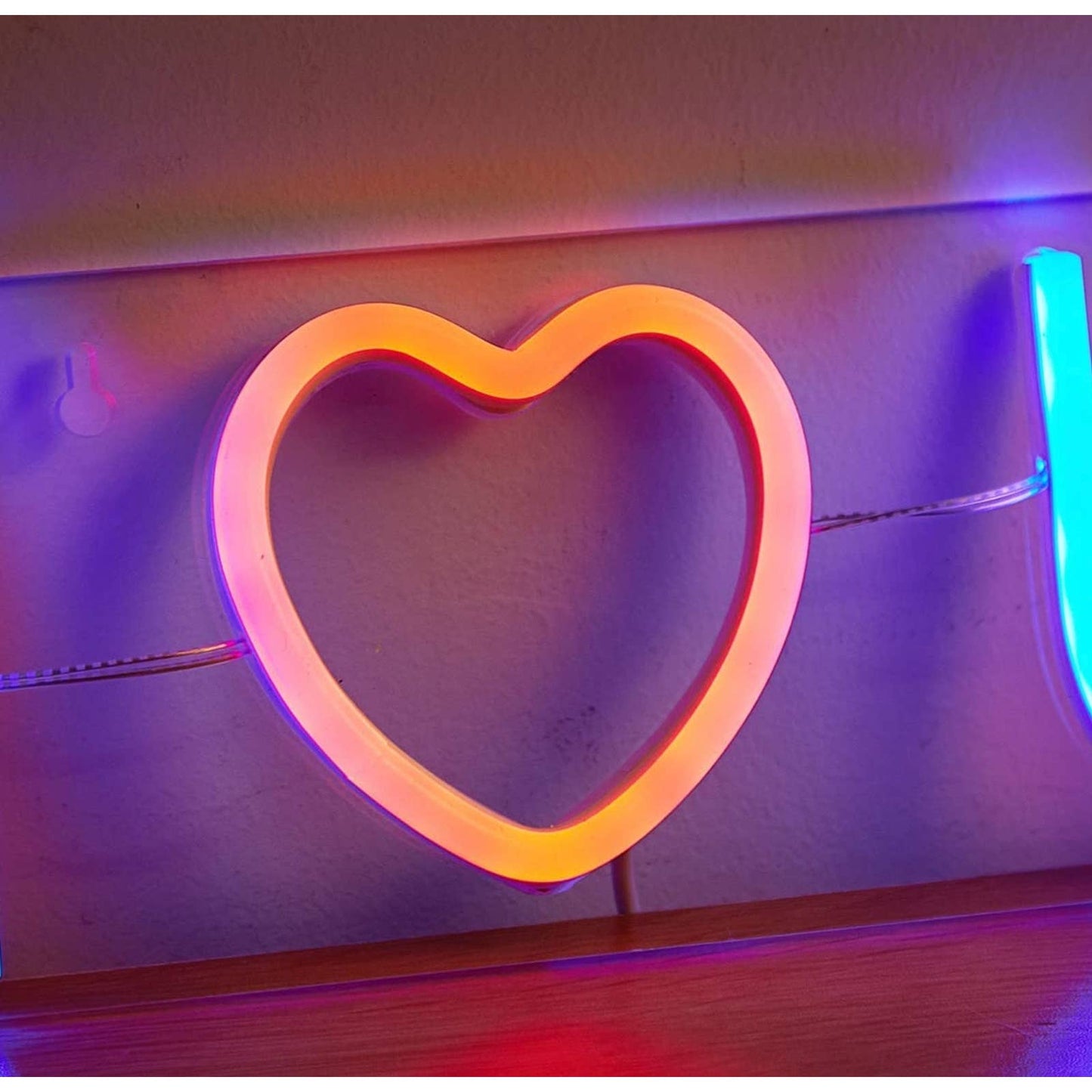 Adorable Bright “I Heart You” I Love You LED Night Light Room Wall Decoration