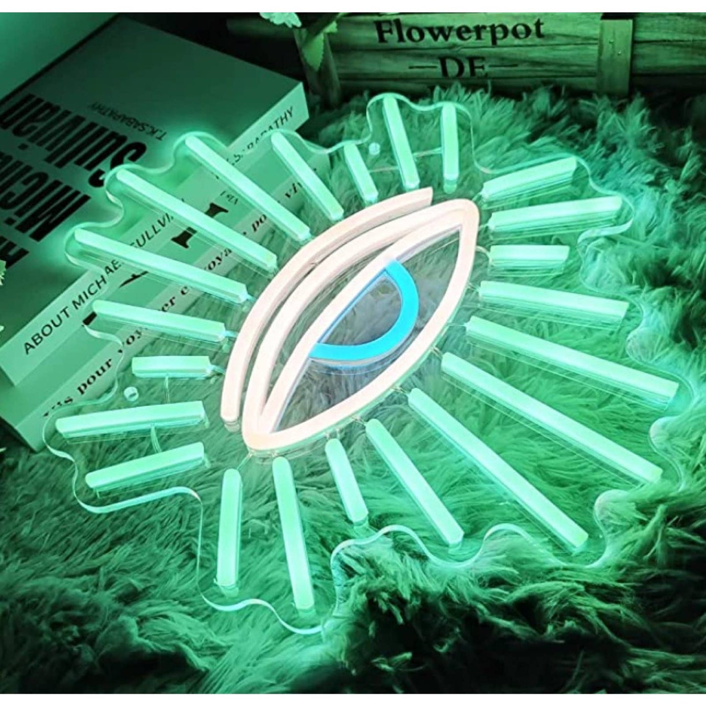 Lovely Bright Green Shining All-Seeing Eye LED Night Light Room Wall Decor