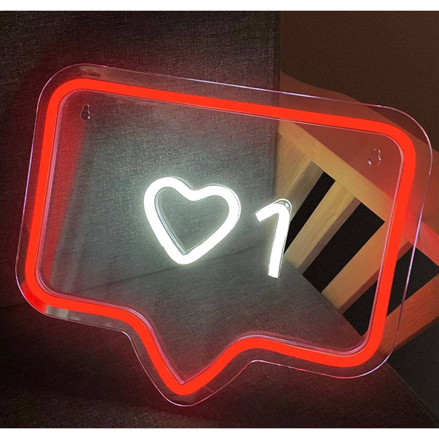 Lovely Bright Red / White Instagram Love Like Heart LED Night Light Social Media