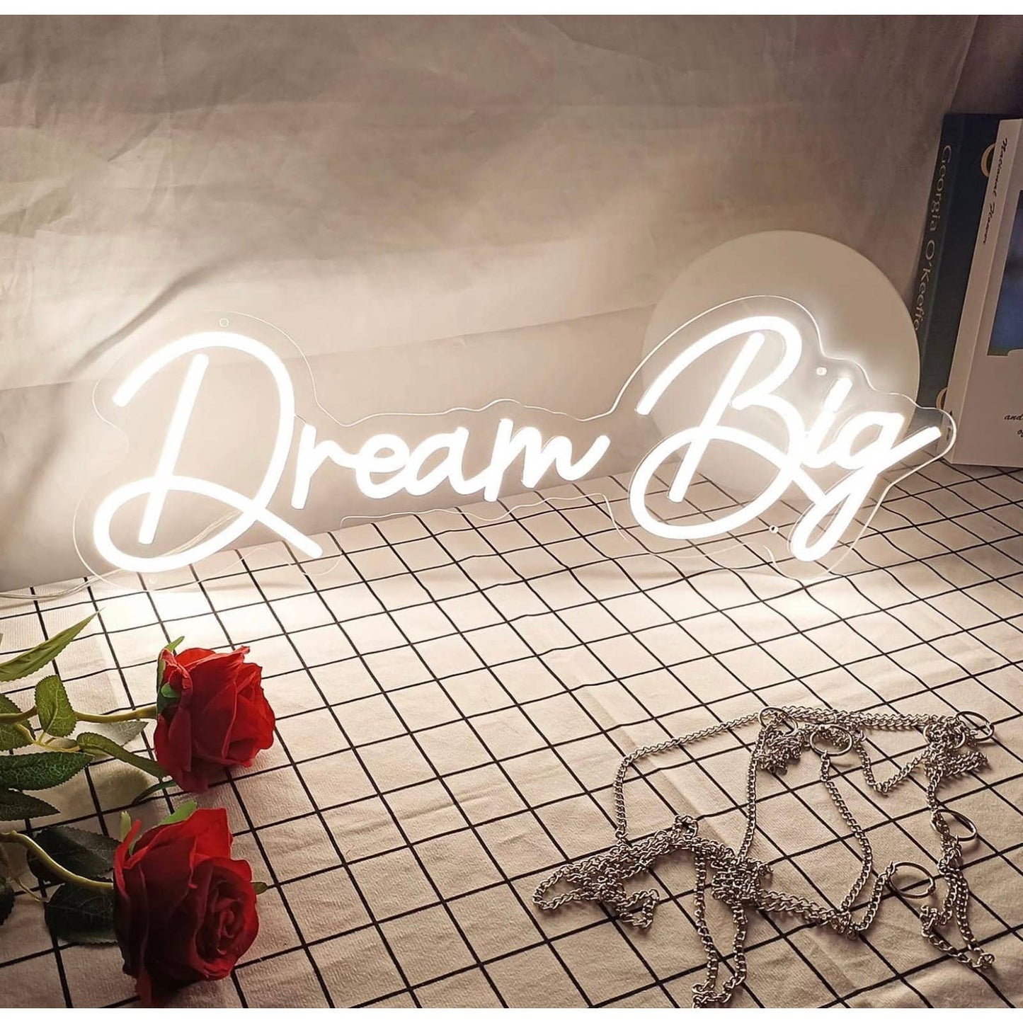 Lovely Bright Cool White “Dream Big” LED Night Light Room Wall Decoration