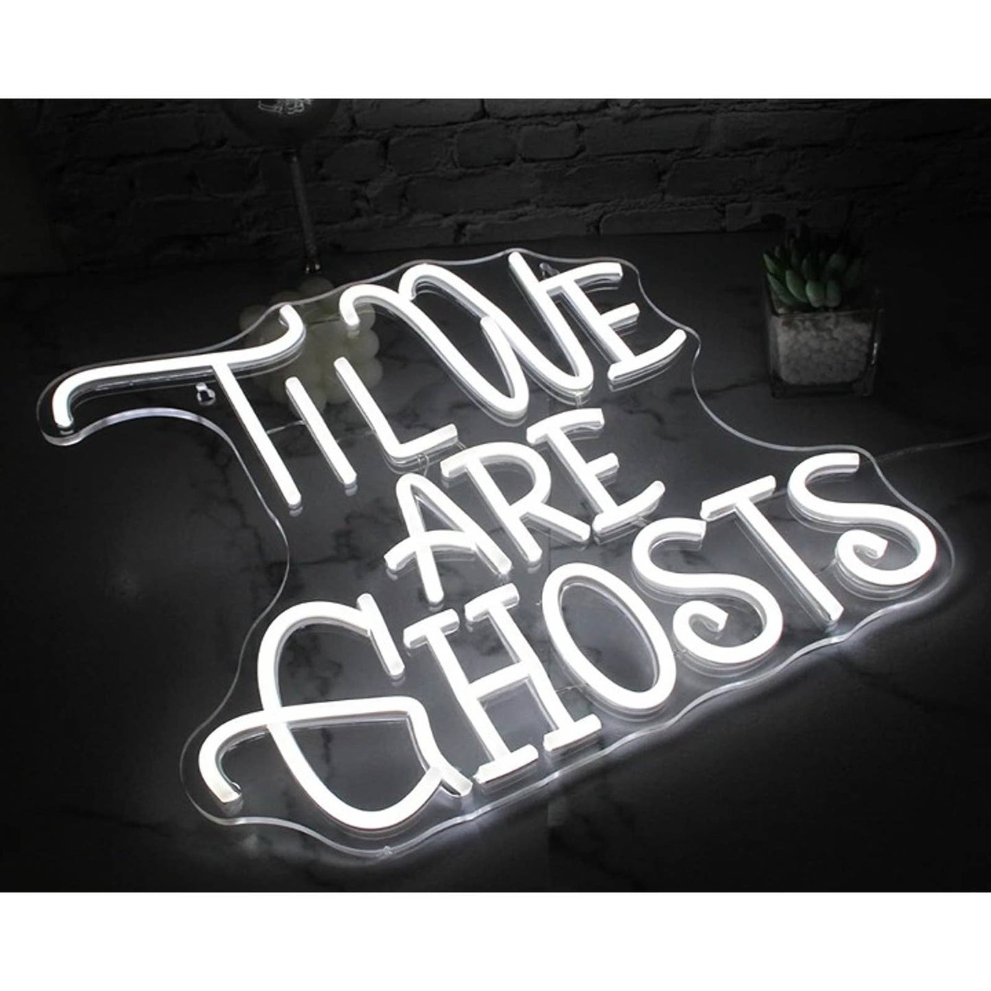Vivid Bright Spooky White “Til We Are Ghost” LED Night Light