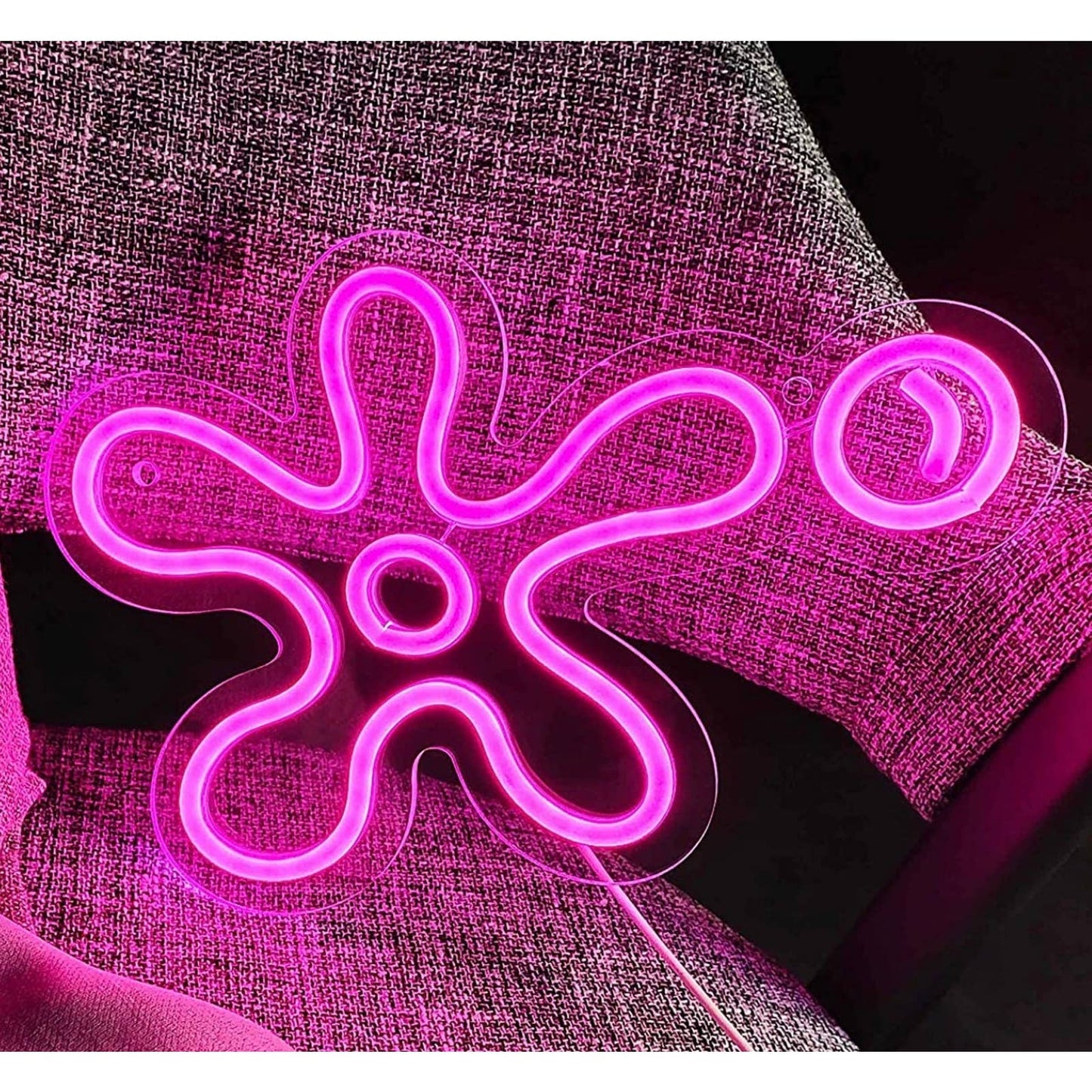 Fun Bright Pink Single SpongeBob SquarePants Flower & Bubble LED Night Light Dec
