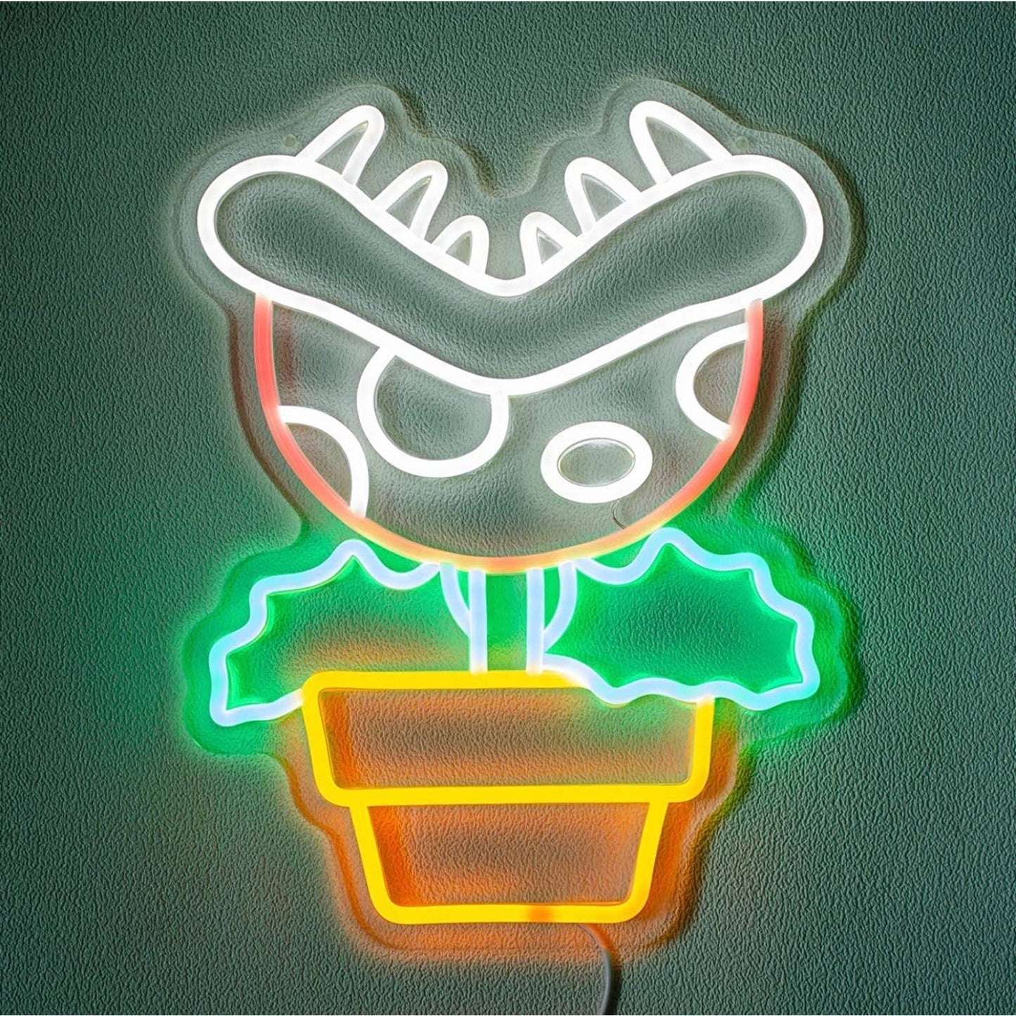 Fun Bright Quality Piranha Plant Super Mario LED Night Light Game Room Wall Deco