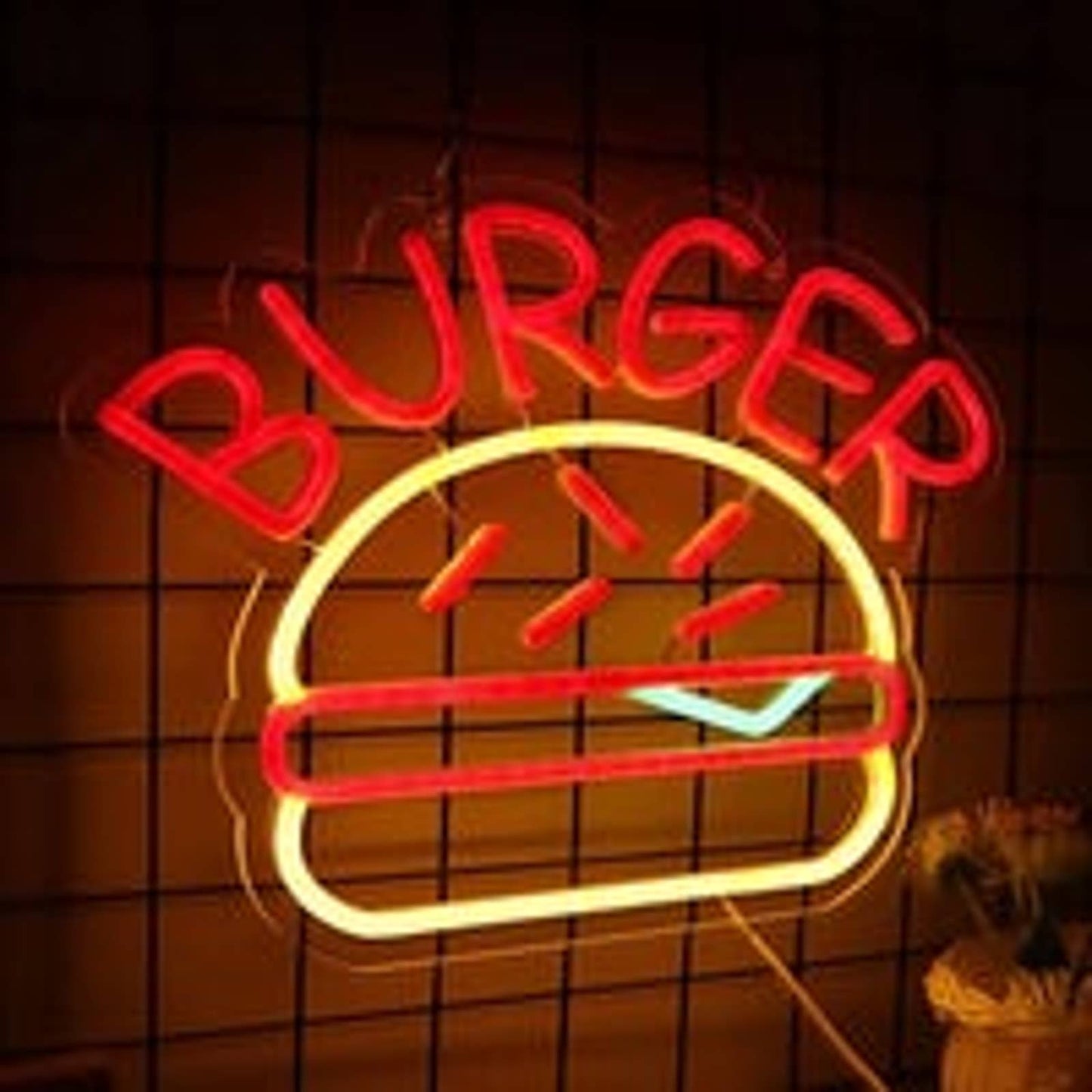 Fun Bright Tasty Burger LED Night Light Room Wall Decoration