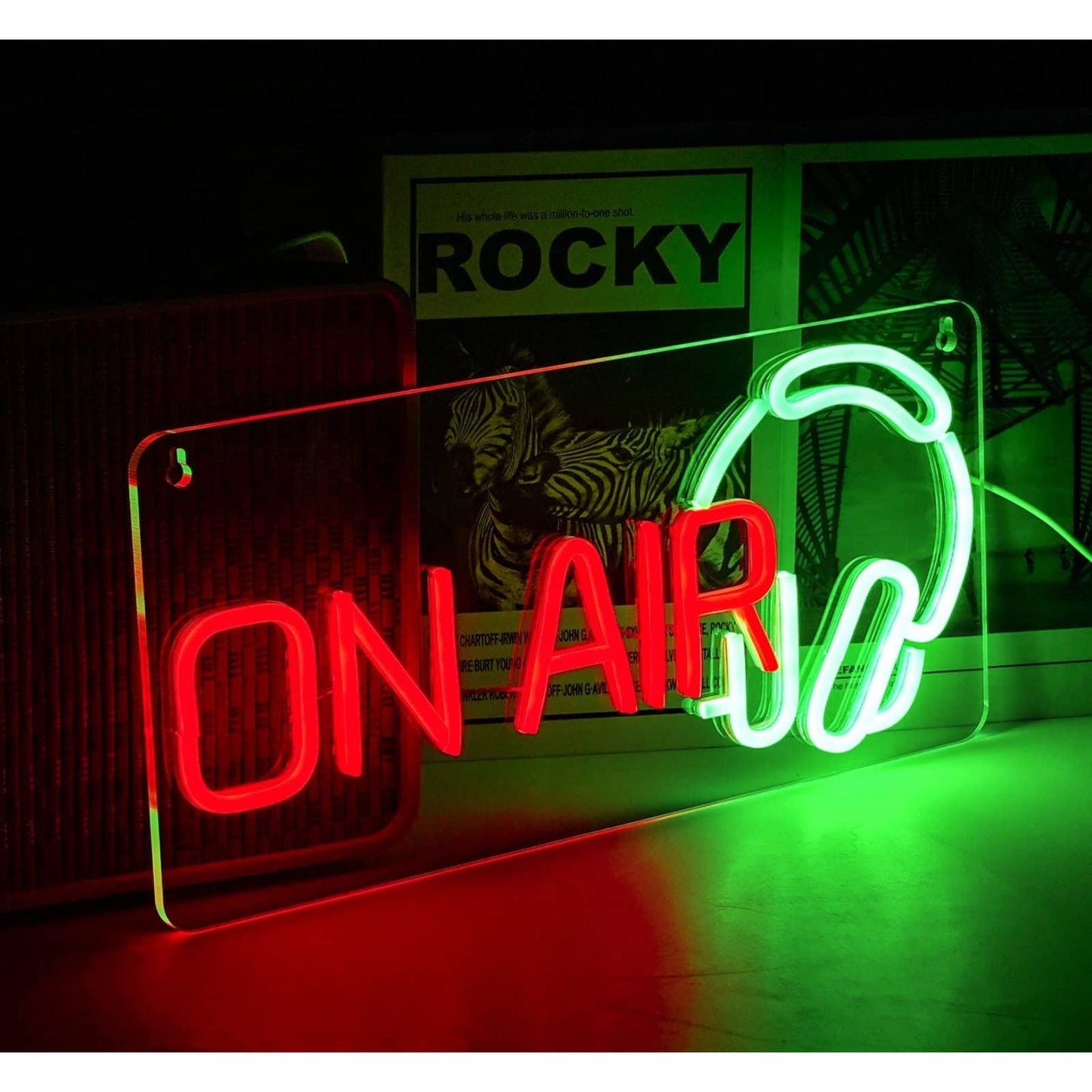Fun Bright Red Green On Air Headphones Gamer Twitch Live Stream LED Light Decor