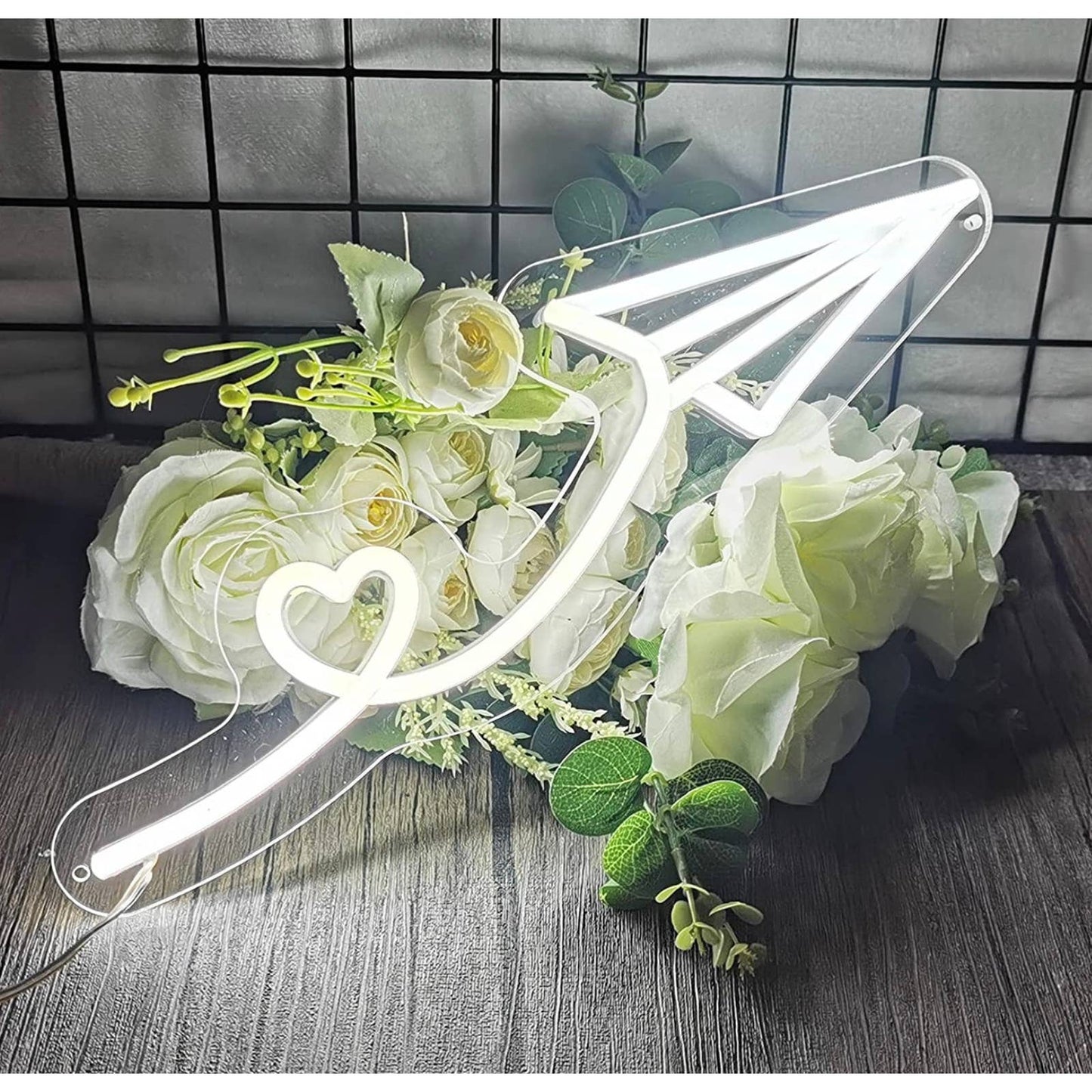 Lovely Bright White Paper Airplane Heart Loop LED Night Light Room Wall Decorati