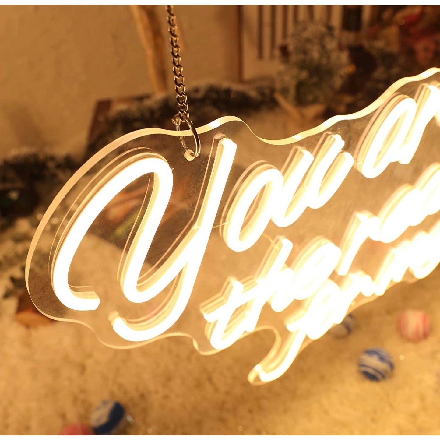 Lovely Bright White “You are the Reason I Smile” LED Night Light Love Room Wall