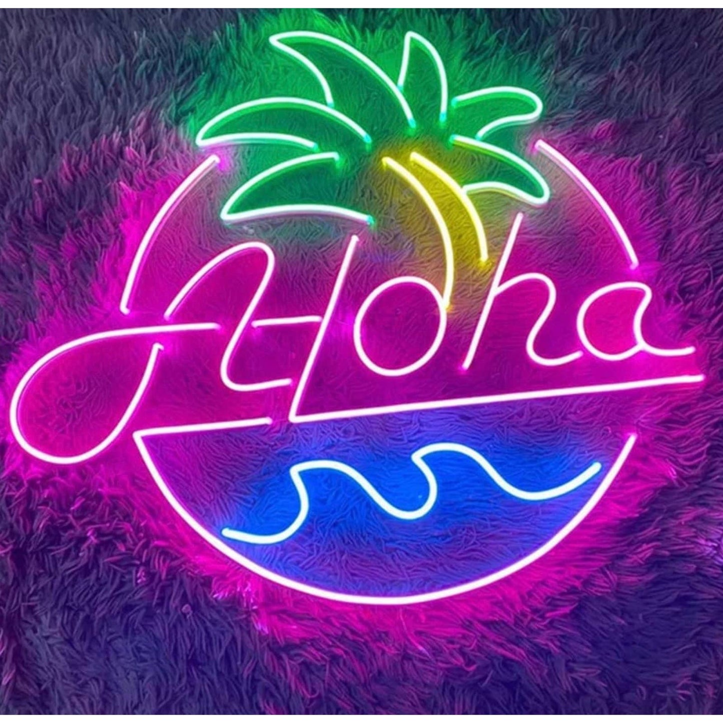 Lovely Bright Colorful Aloha LED Night Light Hawaii Light Room Wall Decoration