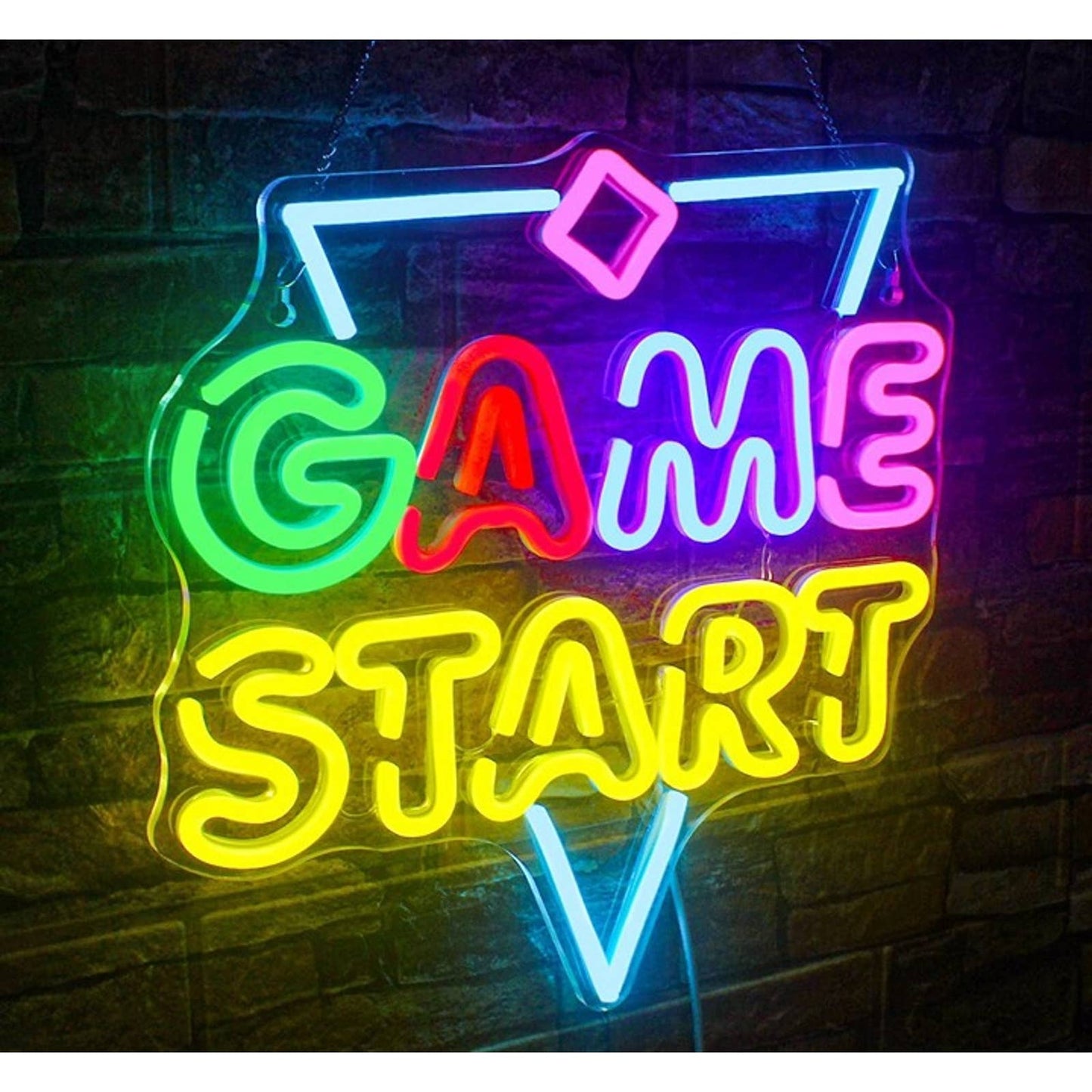Vivid Fun Bright Colorful “Game Start” LED Night Light Room Wall Decoration