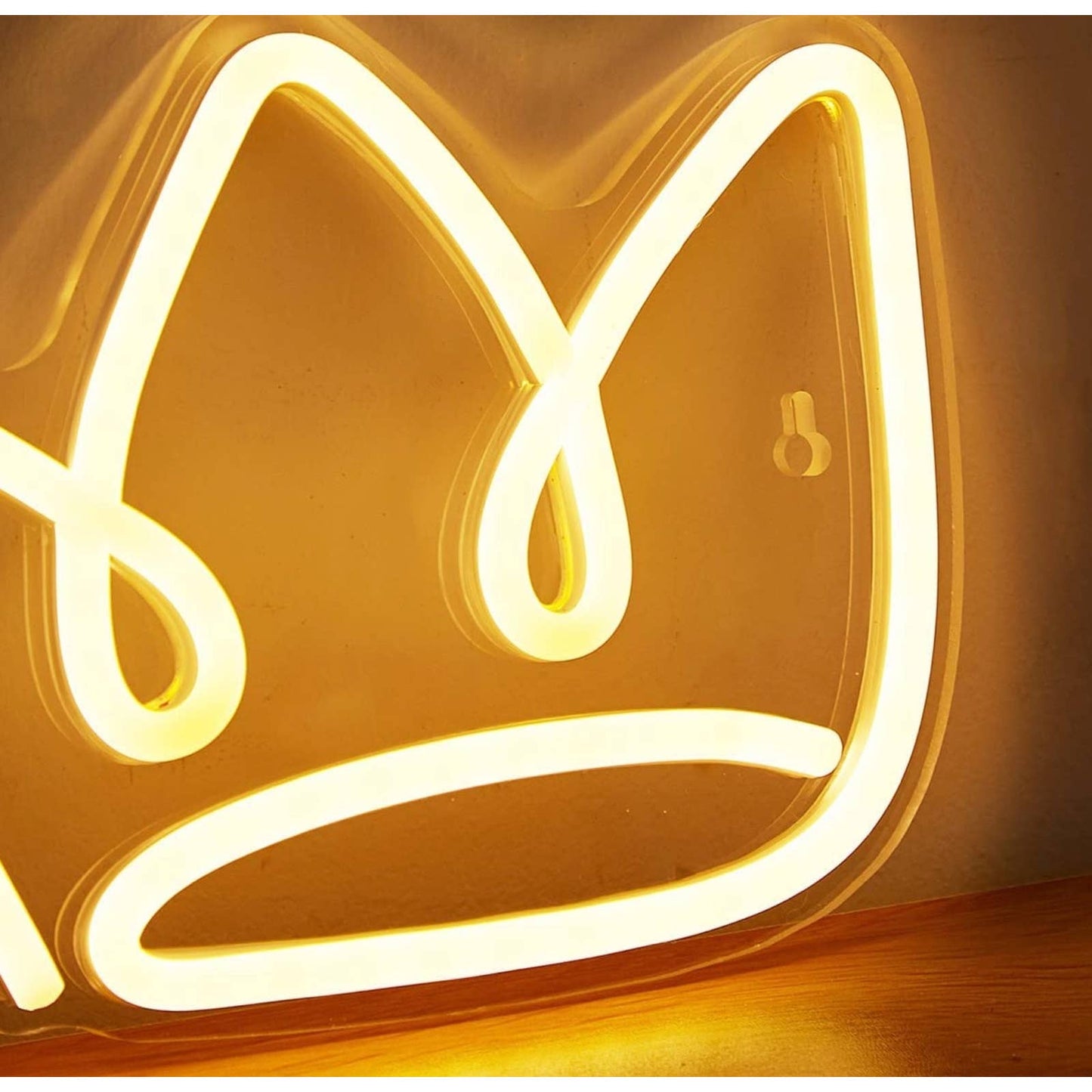 Lovely Warm Bright Yellow Crown LED Night Light Room Wall Decoration