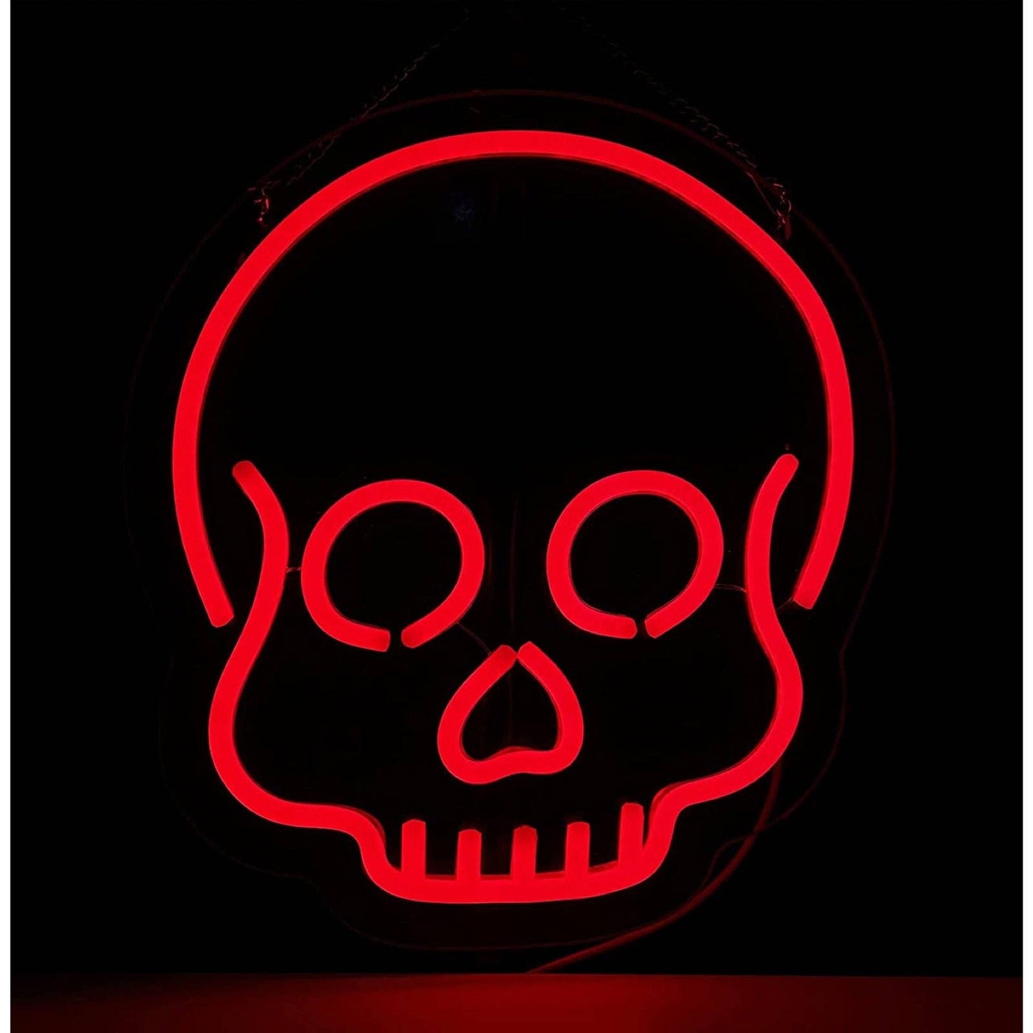 Bright Red Half Skull LED Night Light Room Wall Decoration