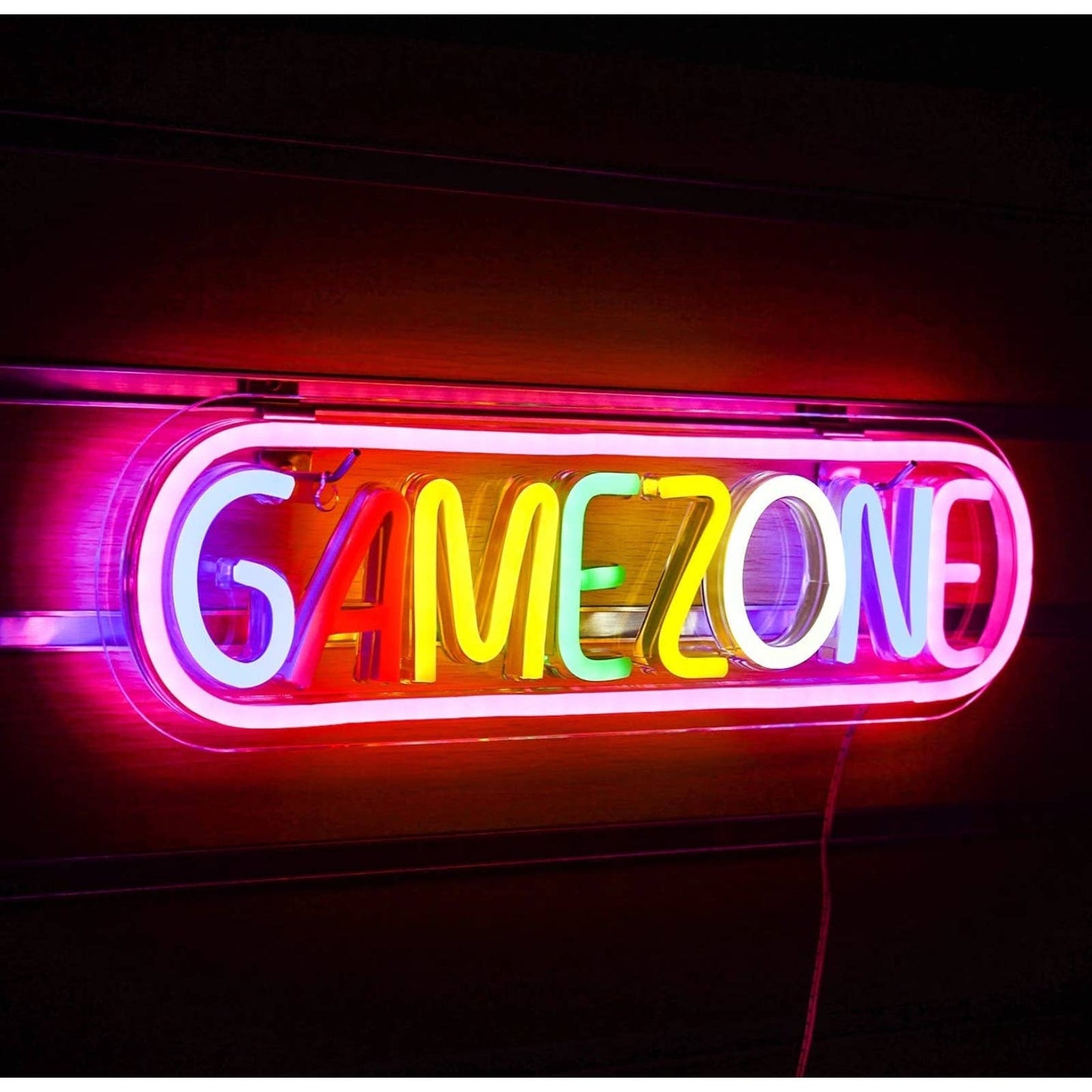 Fun Bright Vivid Rainbow Gaming Zone LED Night Light Room Wall Decoration
