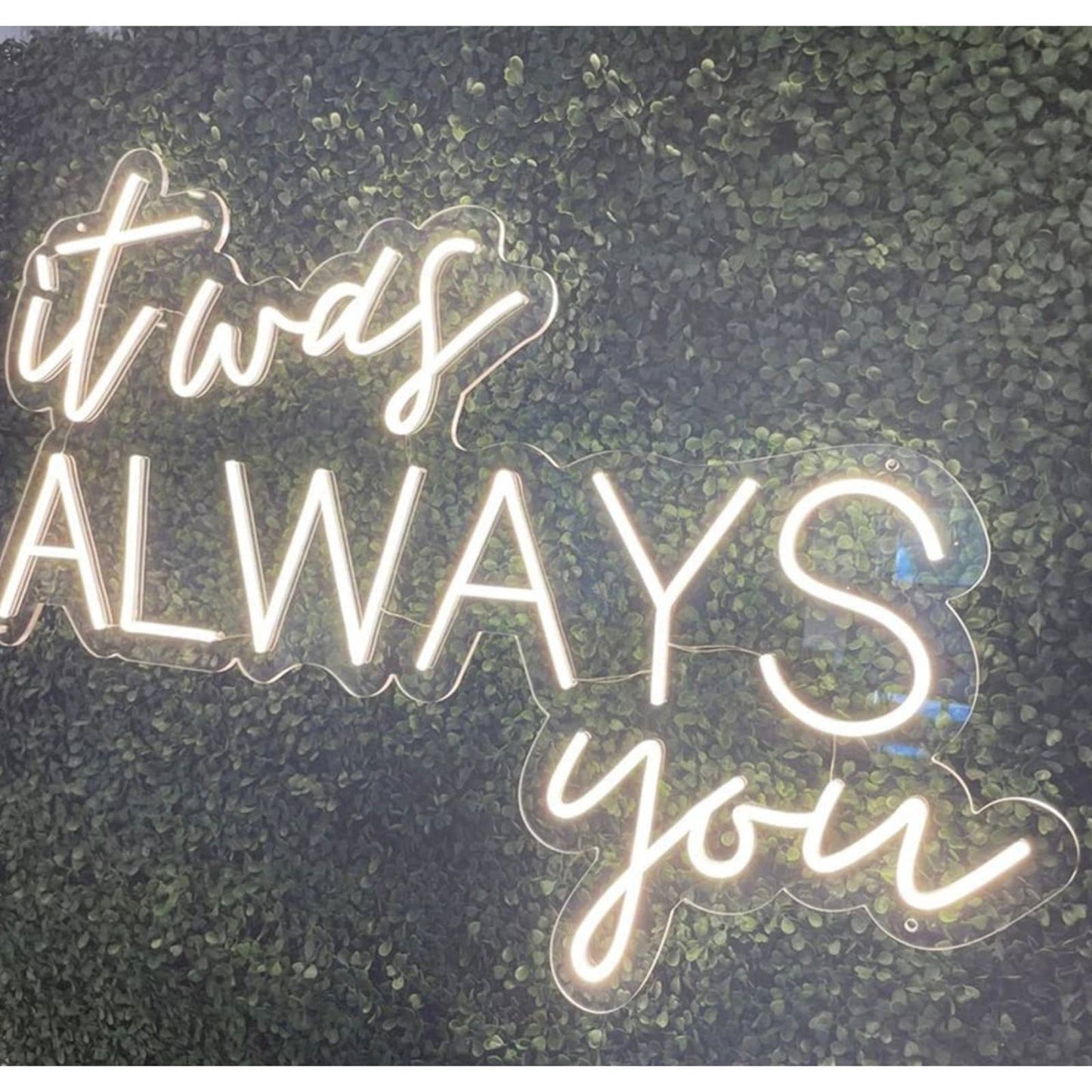 Lovely Bright Cool White “It Was Alway You” LED Night Light Room Wall Decoration