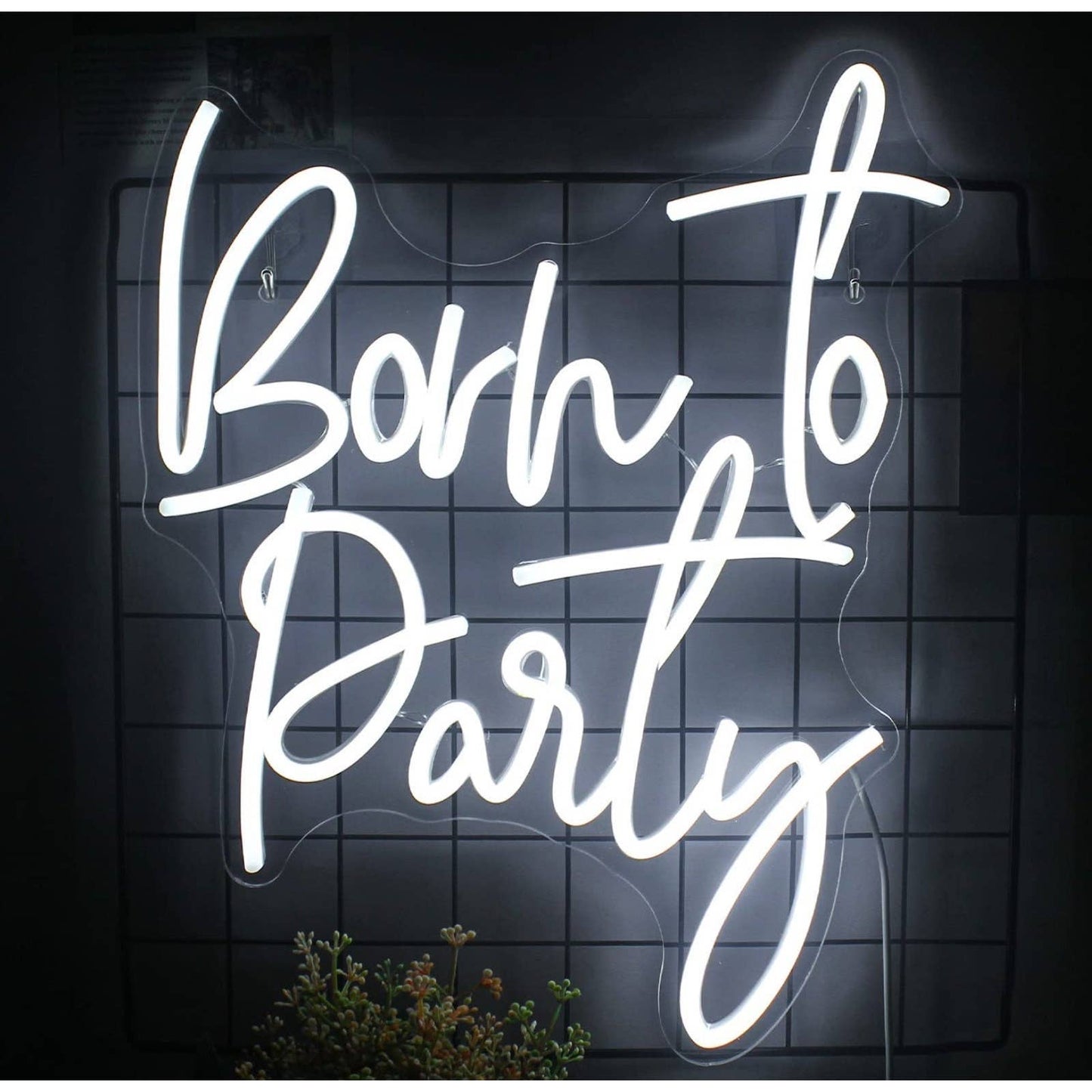 Bright White Born to Party LED Party Light Celebration Decoration