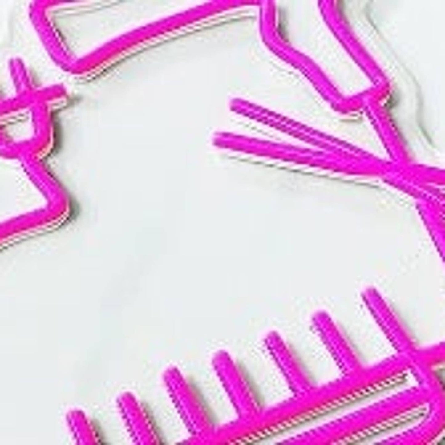 Lovely Bright Pink Salon Spa Heart LED Light Comb Scissor Hair Dryer Decor