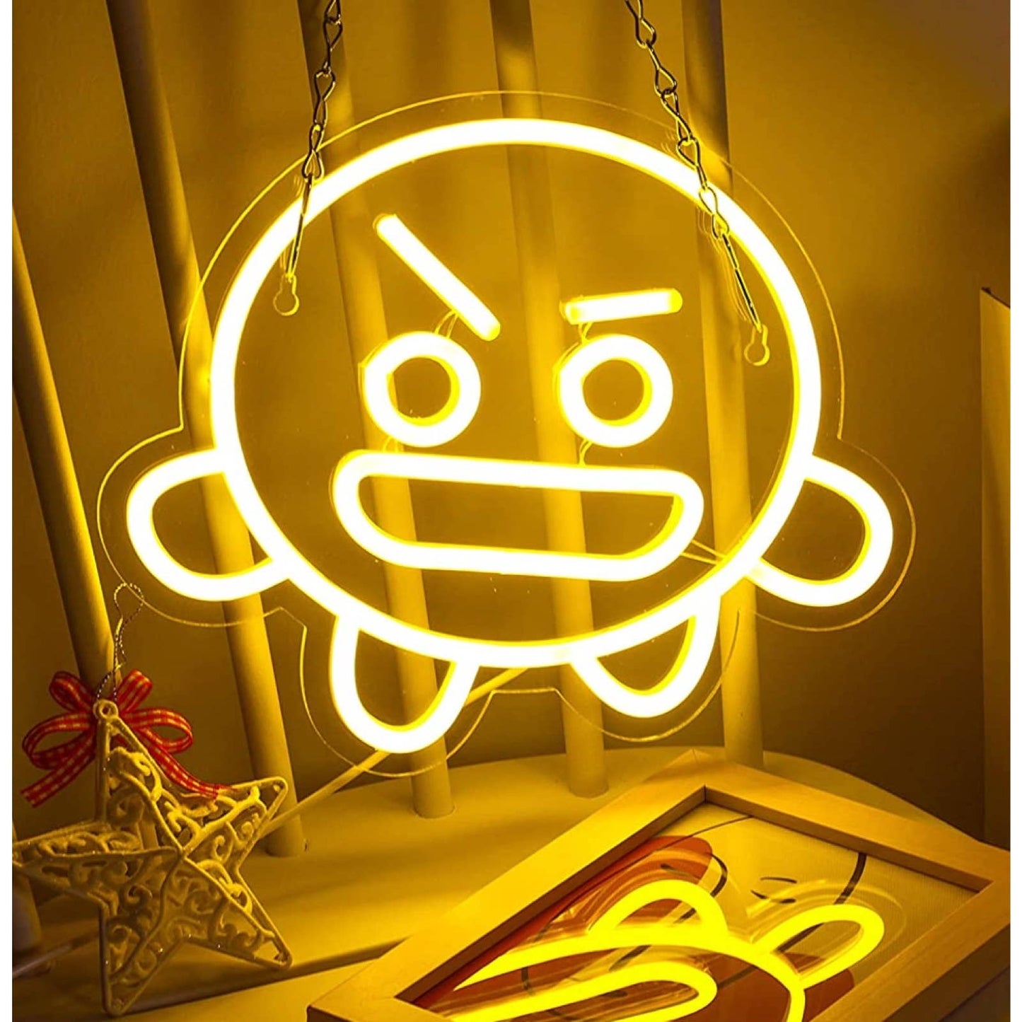 Funny Bright Crazy Round Monster LED Night Light Game Room Wall Decor