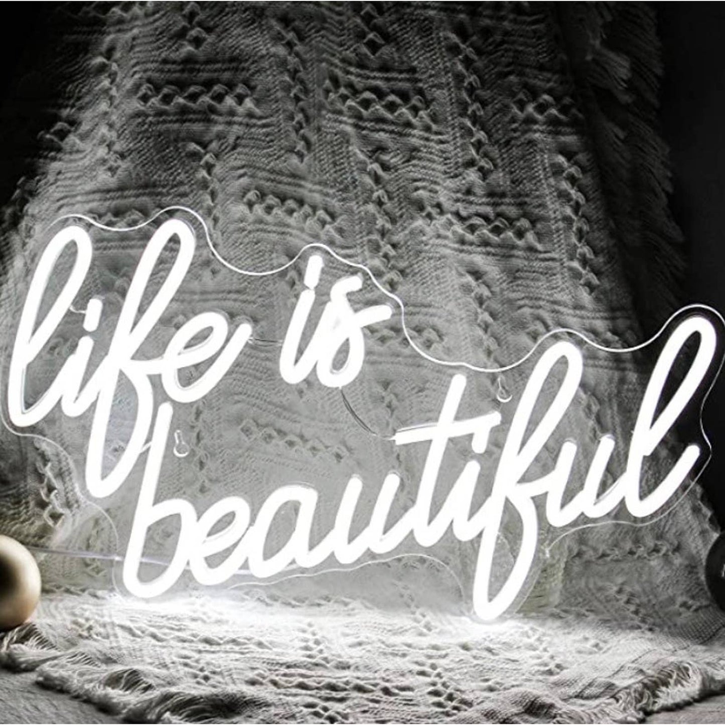 Lovely Cool Bright White “Life is Beautiful” LED Night Light Sign