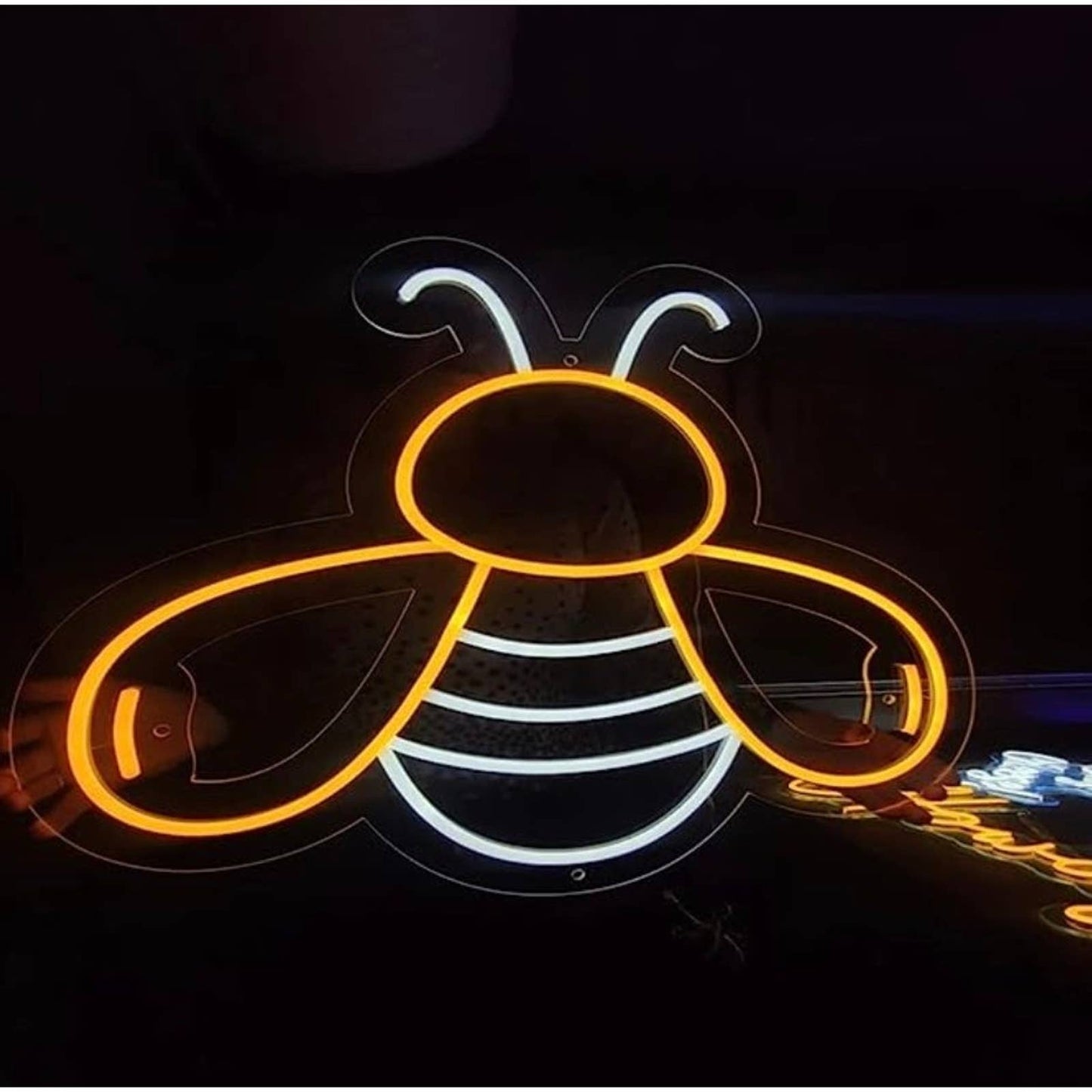 Lovely Bright Yellow / White Bumble Bee LED Night Light Room Wall Decoration