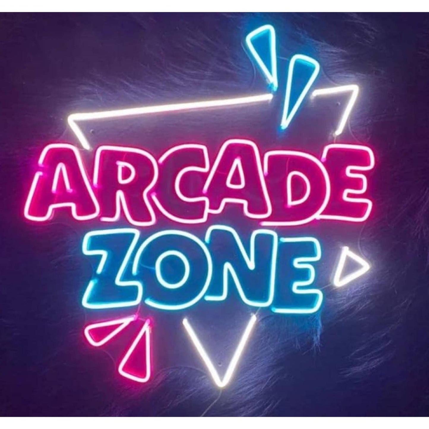 Fun Large Bright Pink/Blue/White Arcade Zone LED Light Game Room Wall Decoration