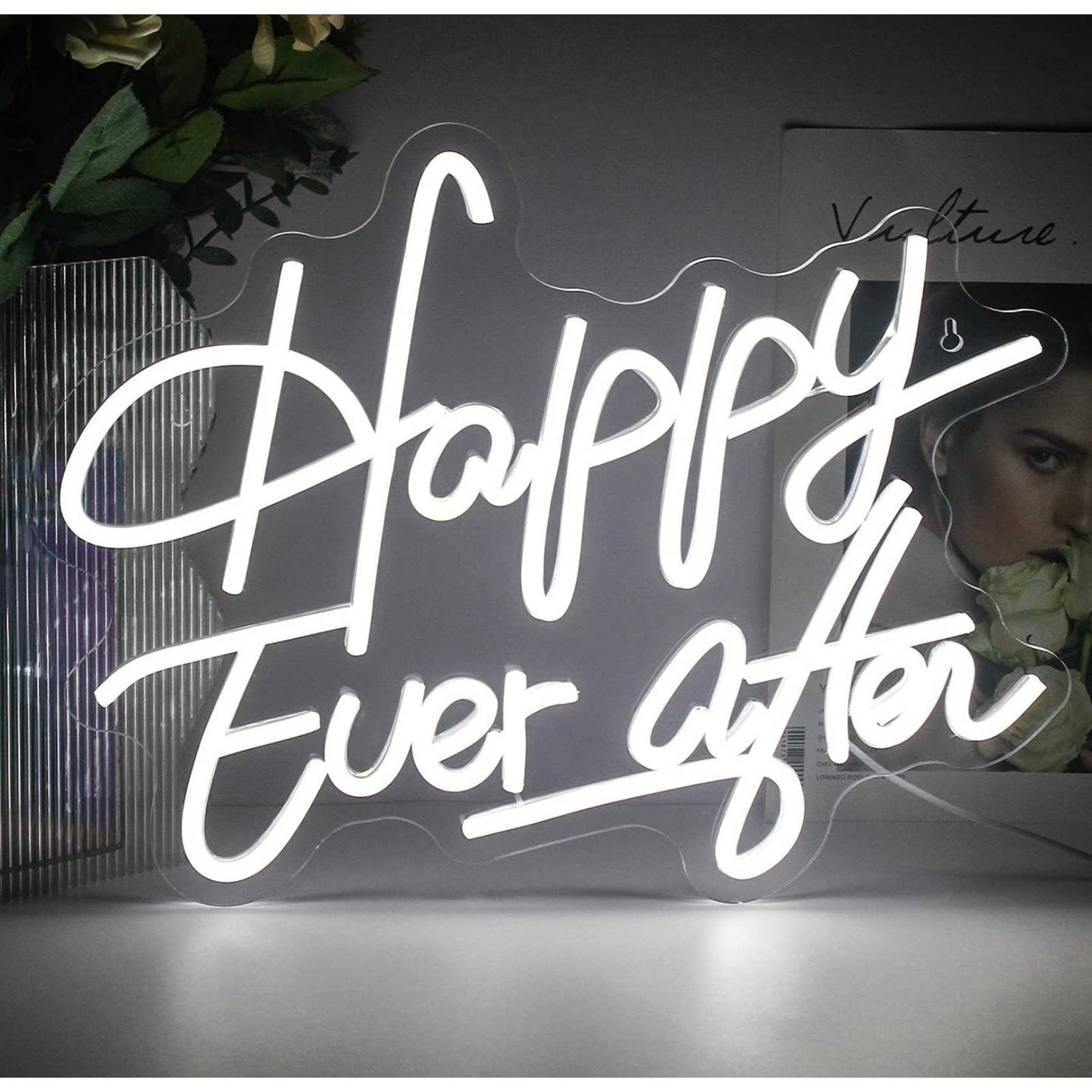 Lovely Bright Cool White Happy Ever After LED Night Light Room Wall Decor