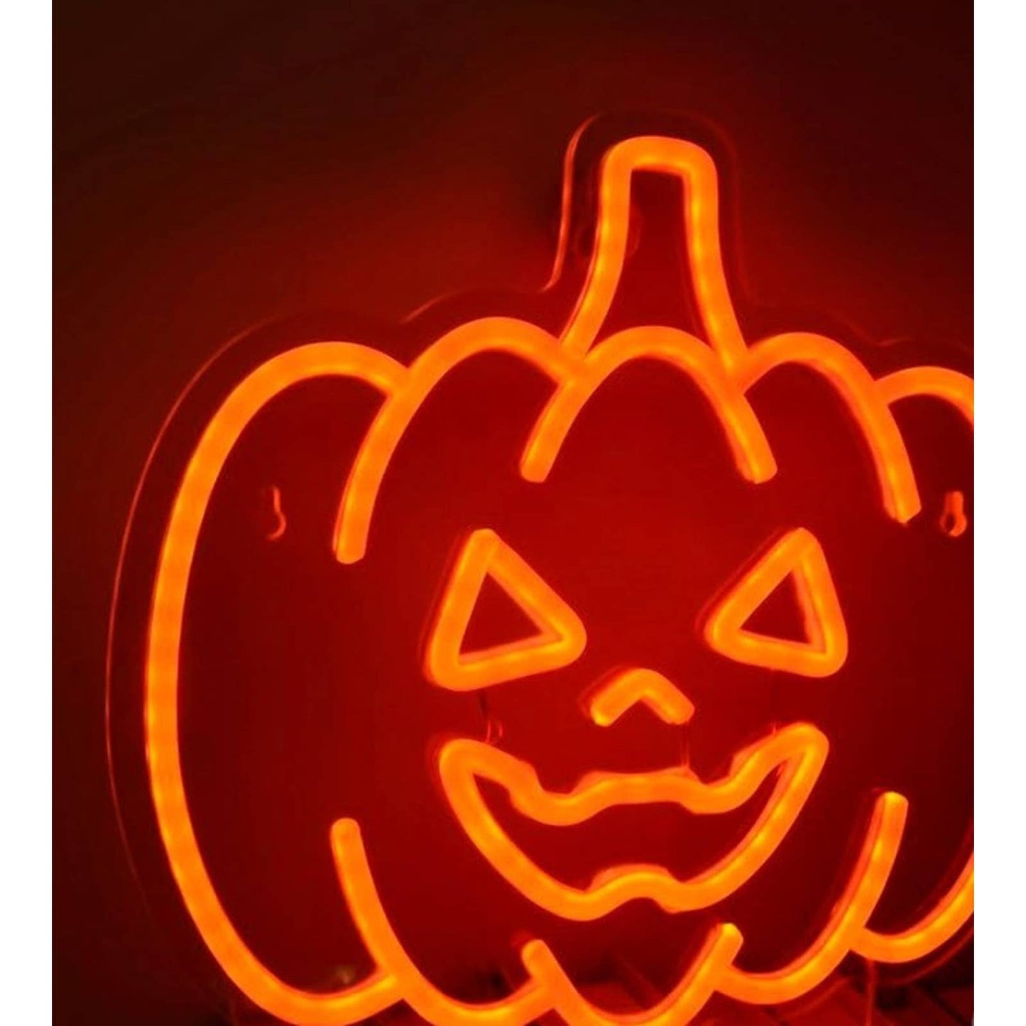 Vivid Bright Orange Spooky JackoLantern Pumpkin LED Light Halloween Decor