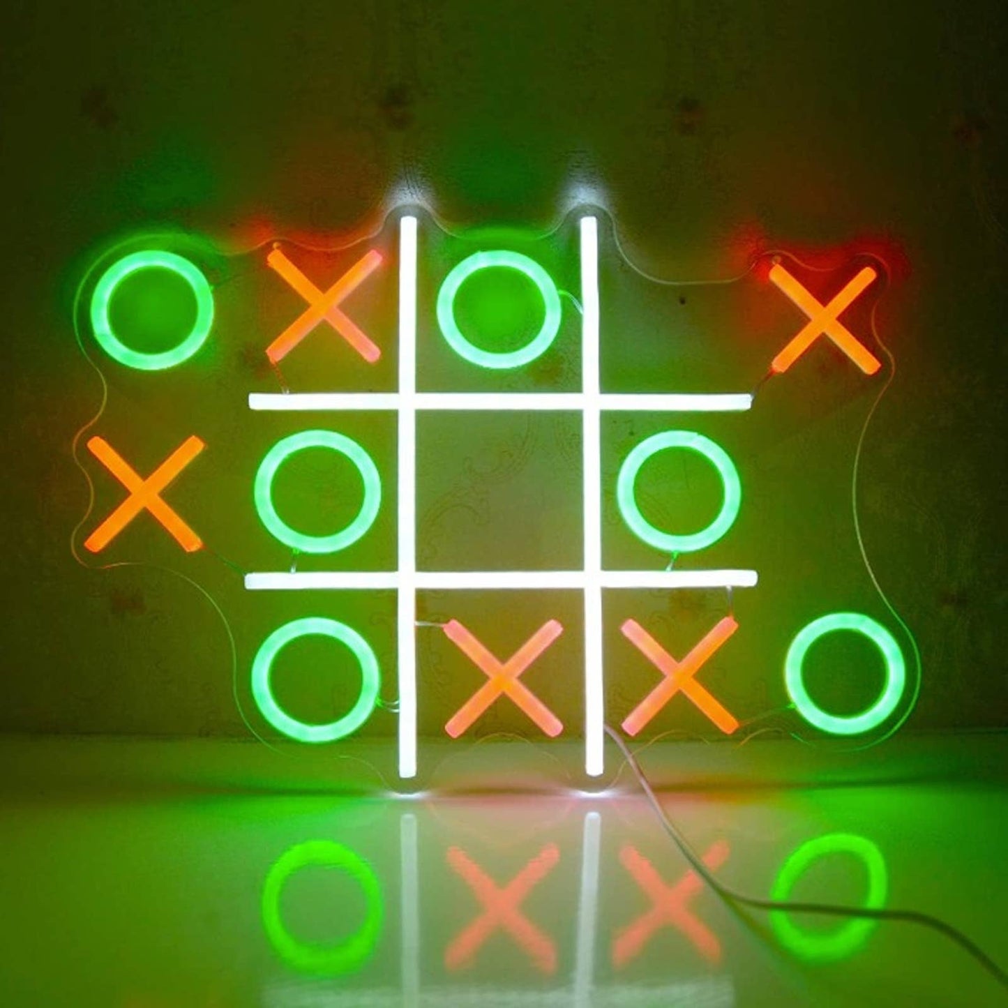 Fun Vivid Bright Tic Tac Toe LED Night Light Game Room Wall Decoration