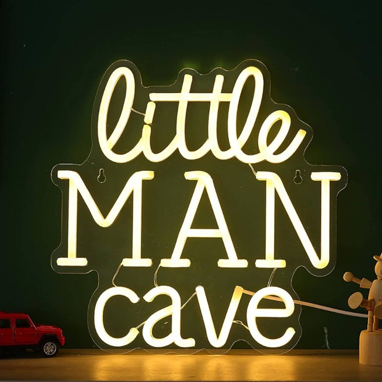 Fun Warm White “Little Man Cave” LED Night Light Room Wall Decor