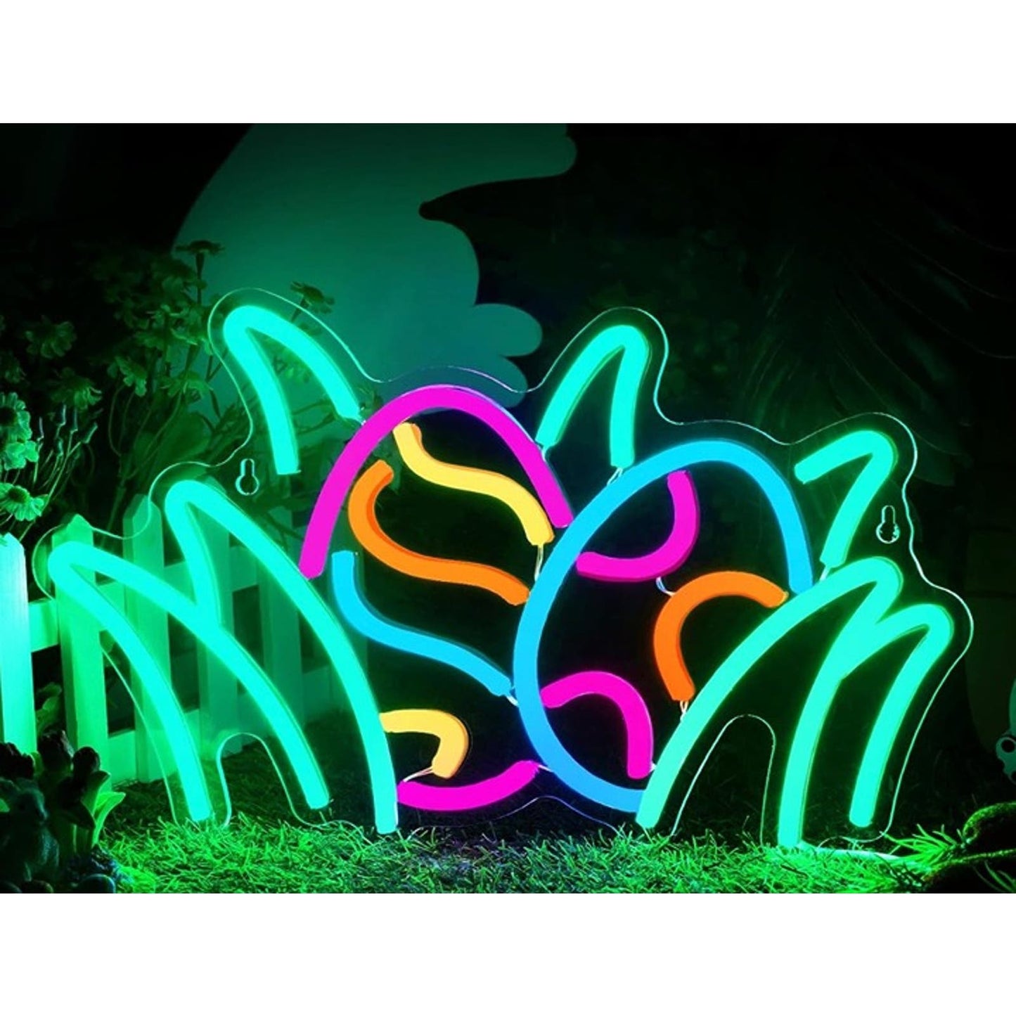 Lovely Bright Colorful Easter Eggs in Grass LED Night Light Room Wall Decor