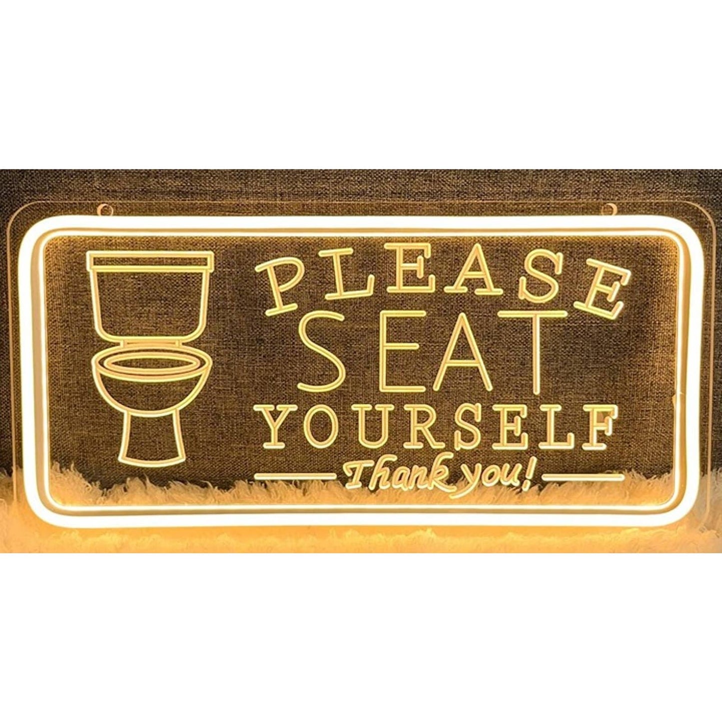 Funny Warm Bright “Please Seat Yourself, Thank you!” Toilet LED Bathroom Sign