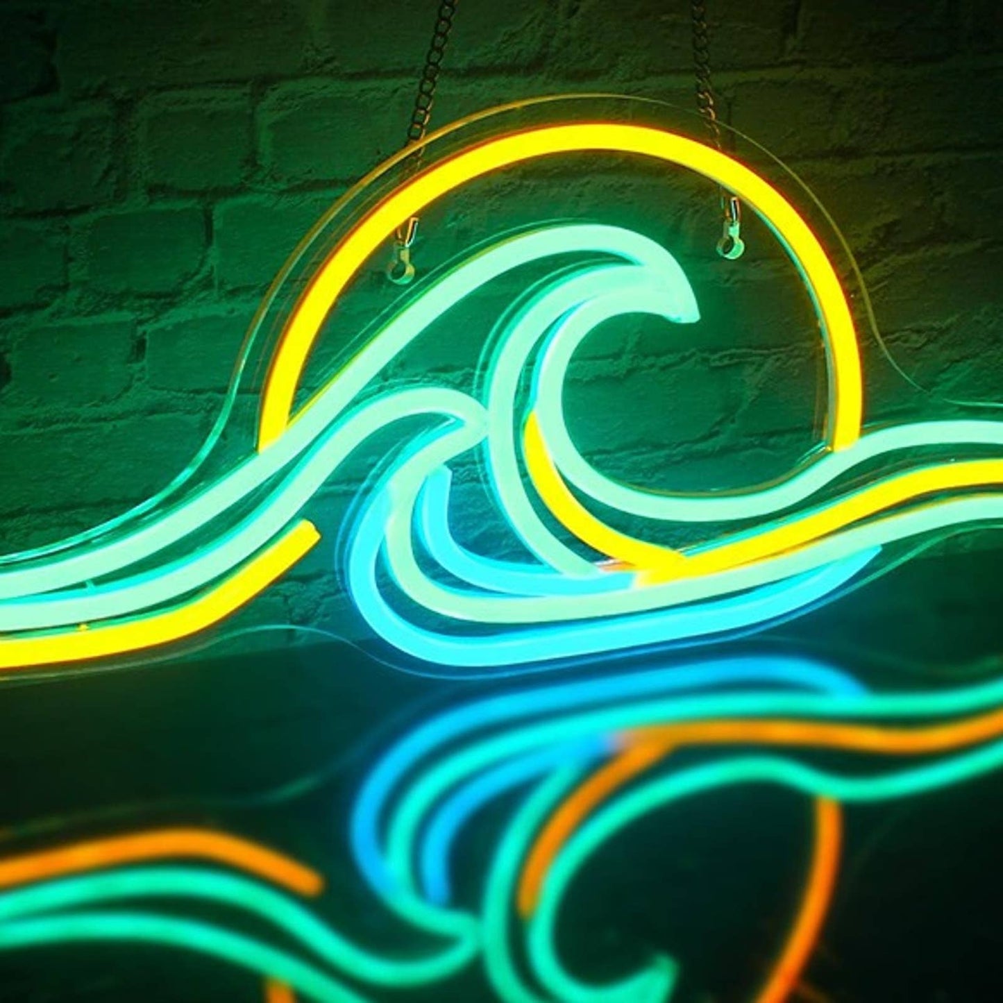 Lovely Bright Multi-color Ocean Wave Sunset LED Night Light Room Wall Decor