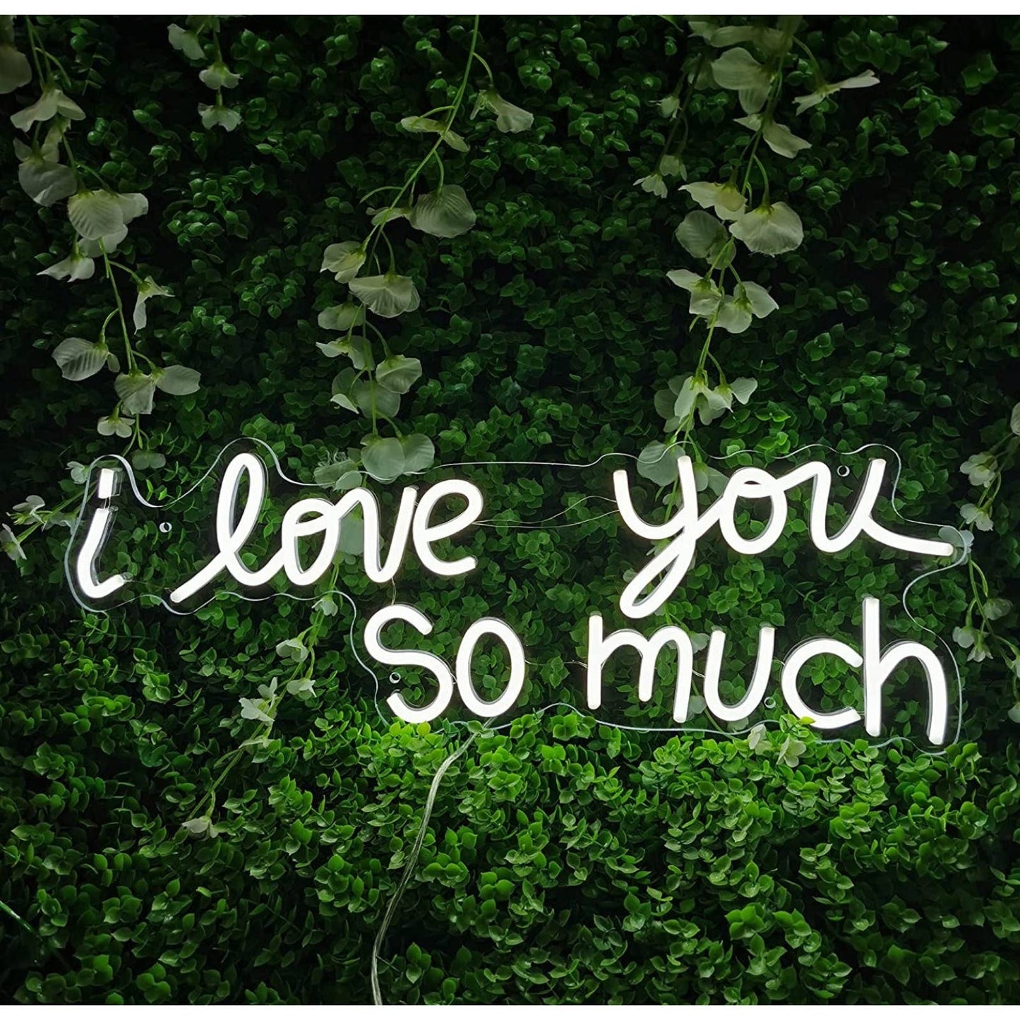 Lovely Bright Cool White “I Love You So Much” LED Night Light Room Wall Decor