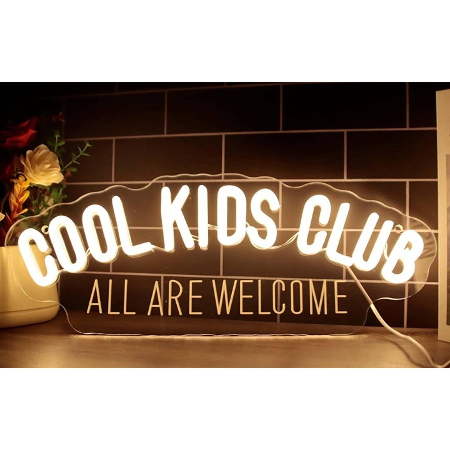 Fun Warm Bright “Cool Kids Club” LED Night Light Room Wall Decor
