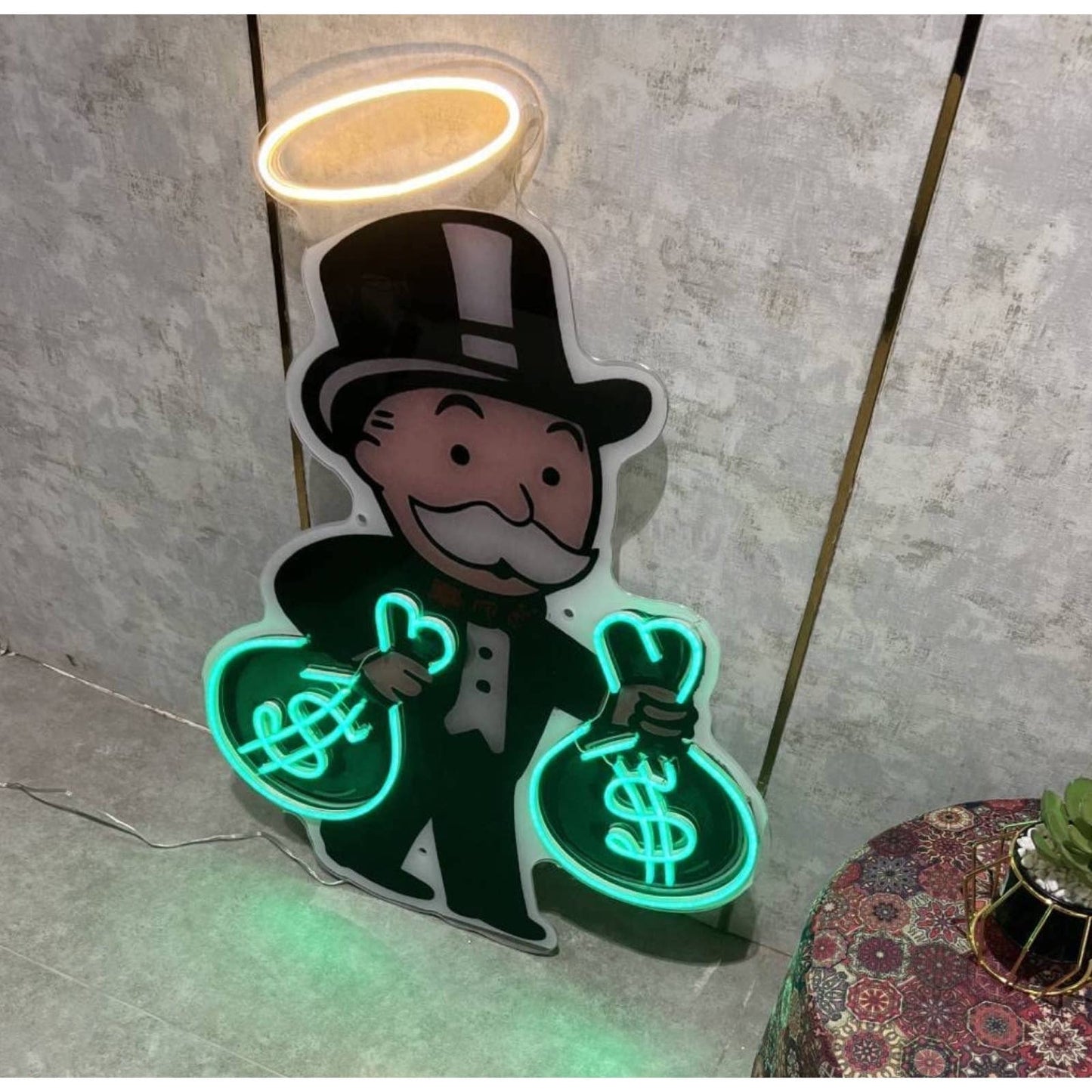 Quality Fun Bright Rich Uncle Pennybags Monopoly Man LED Light Board Game Decor