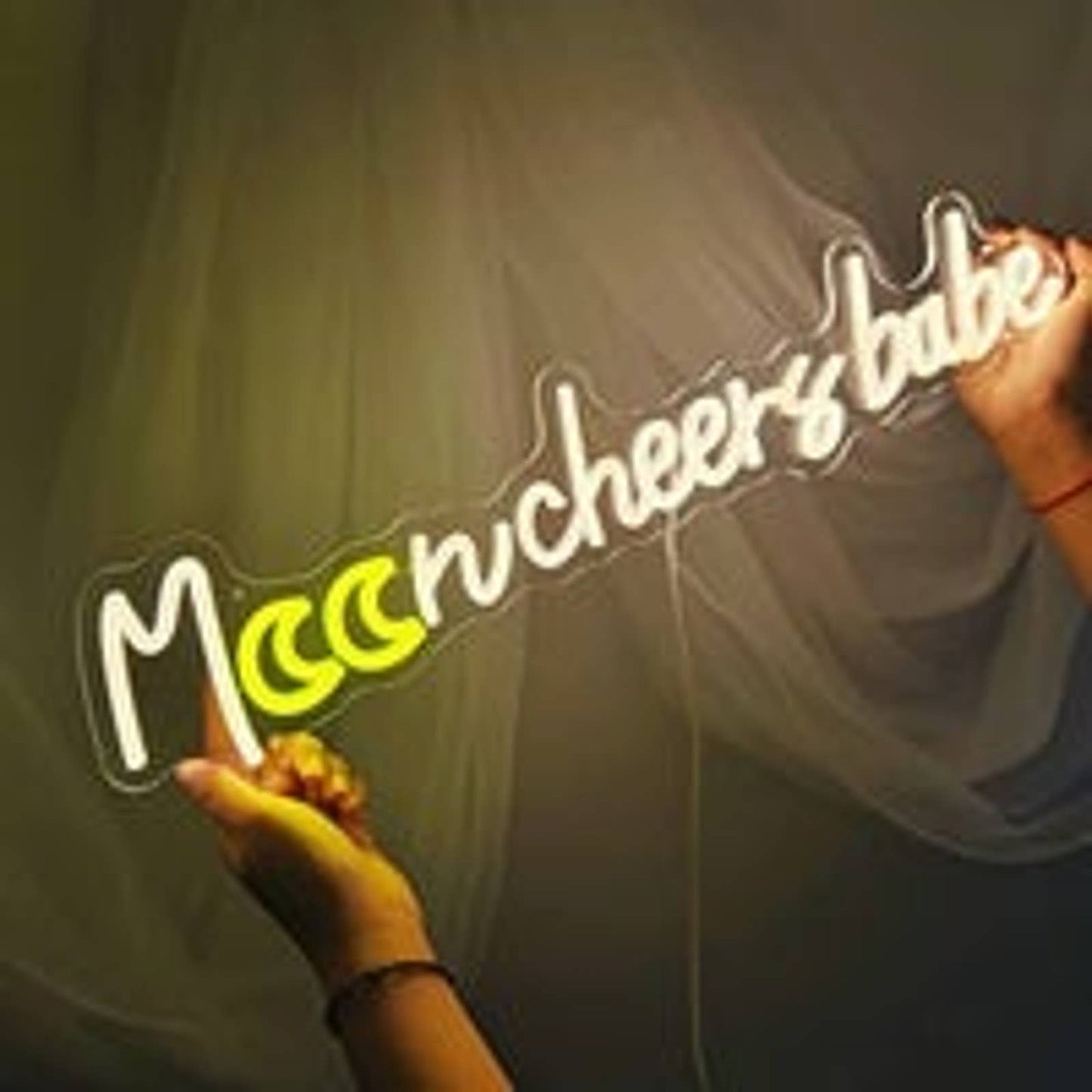 Lovely Bright Moon Cheers Babe LED Night Light Room Wall Decoration