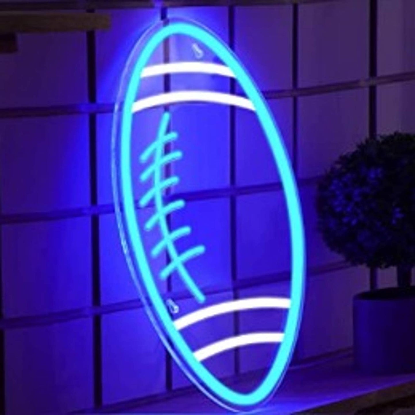 Fun Vivid Blue Football LED Night Light Sports NFL Decoration