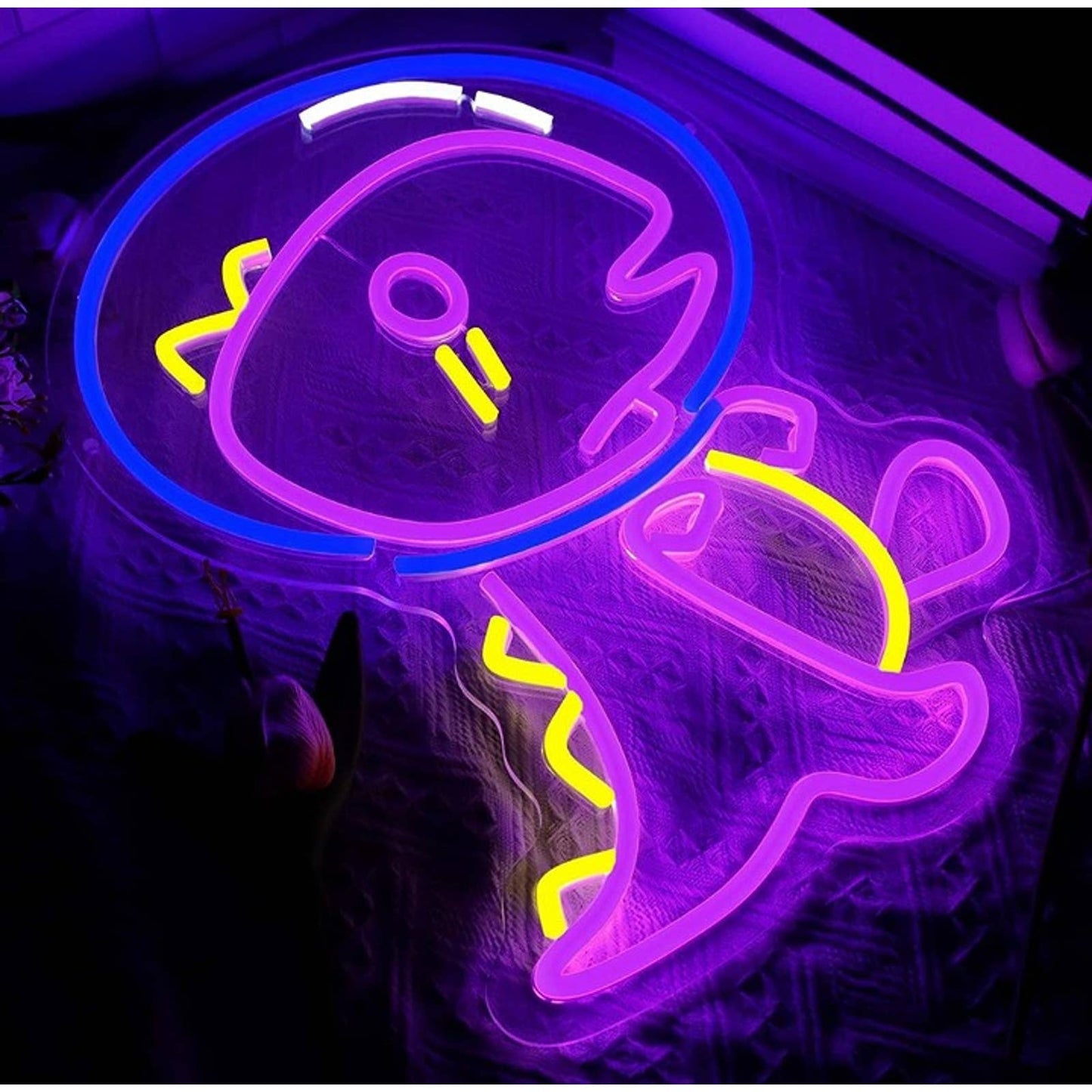 Fun Bright Pink Baby Astronaut Space Dinosaur LED Night Light Room Decor