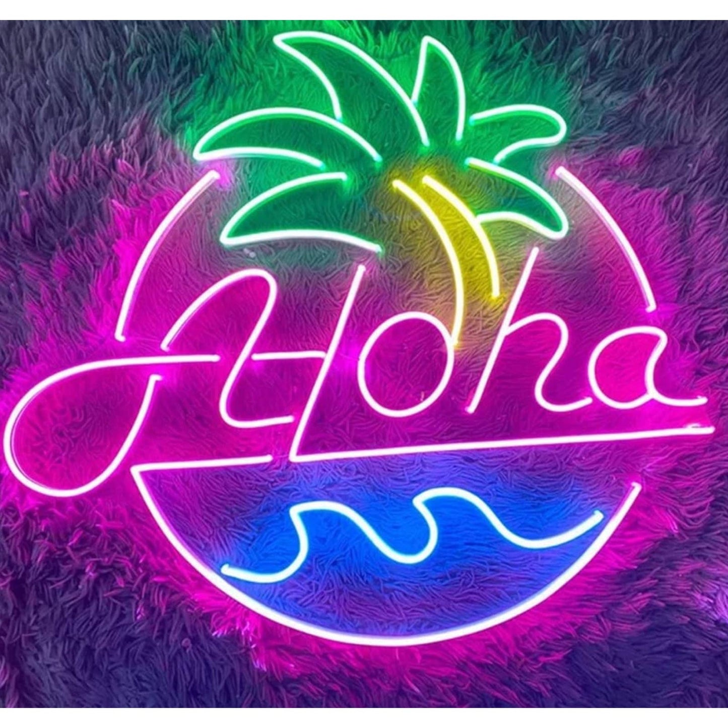 Lovely Bright Colorful Aloha LED Night Light Hawaii Light Room Wall Decoration