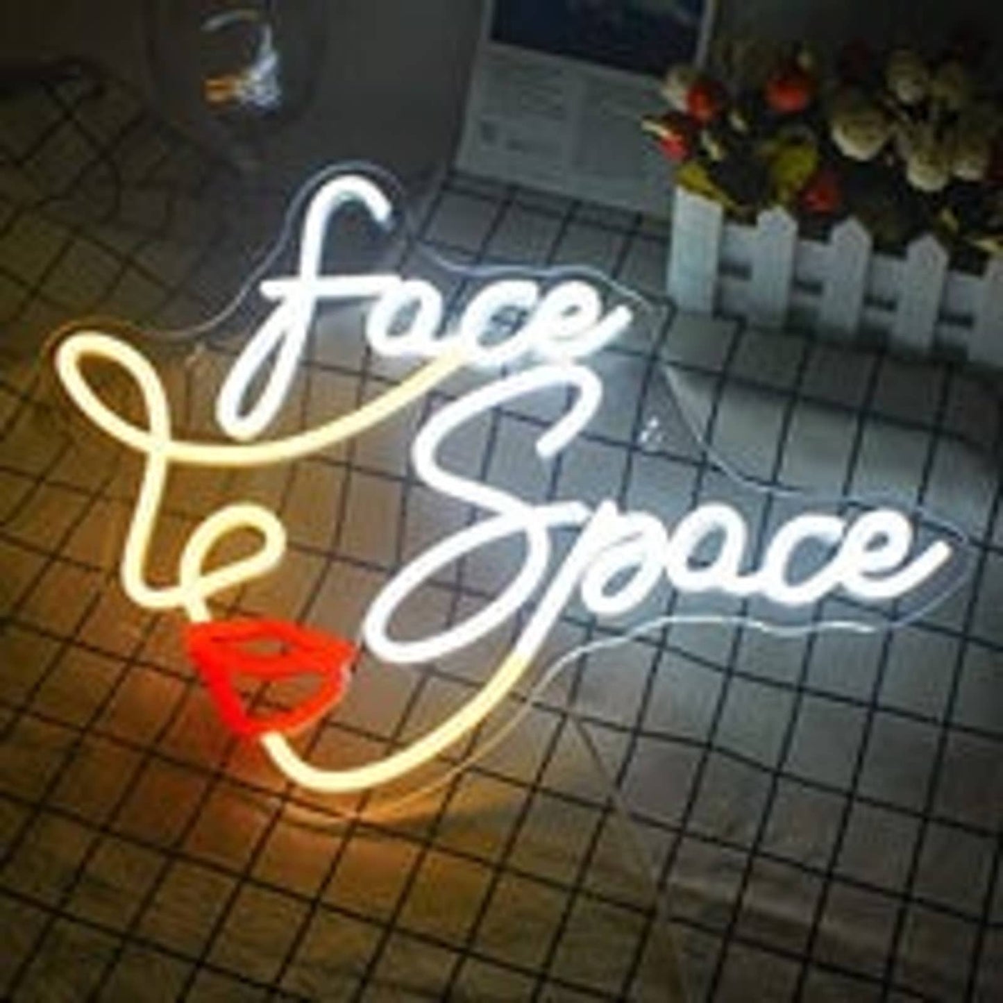 Lovely Bright Face Space LED Night Light Illusion Room Wall Art Decoration