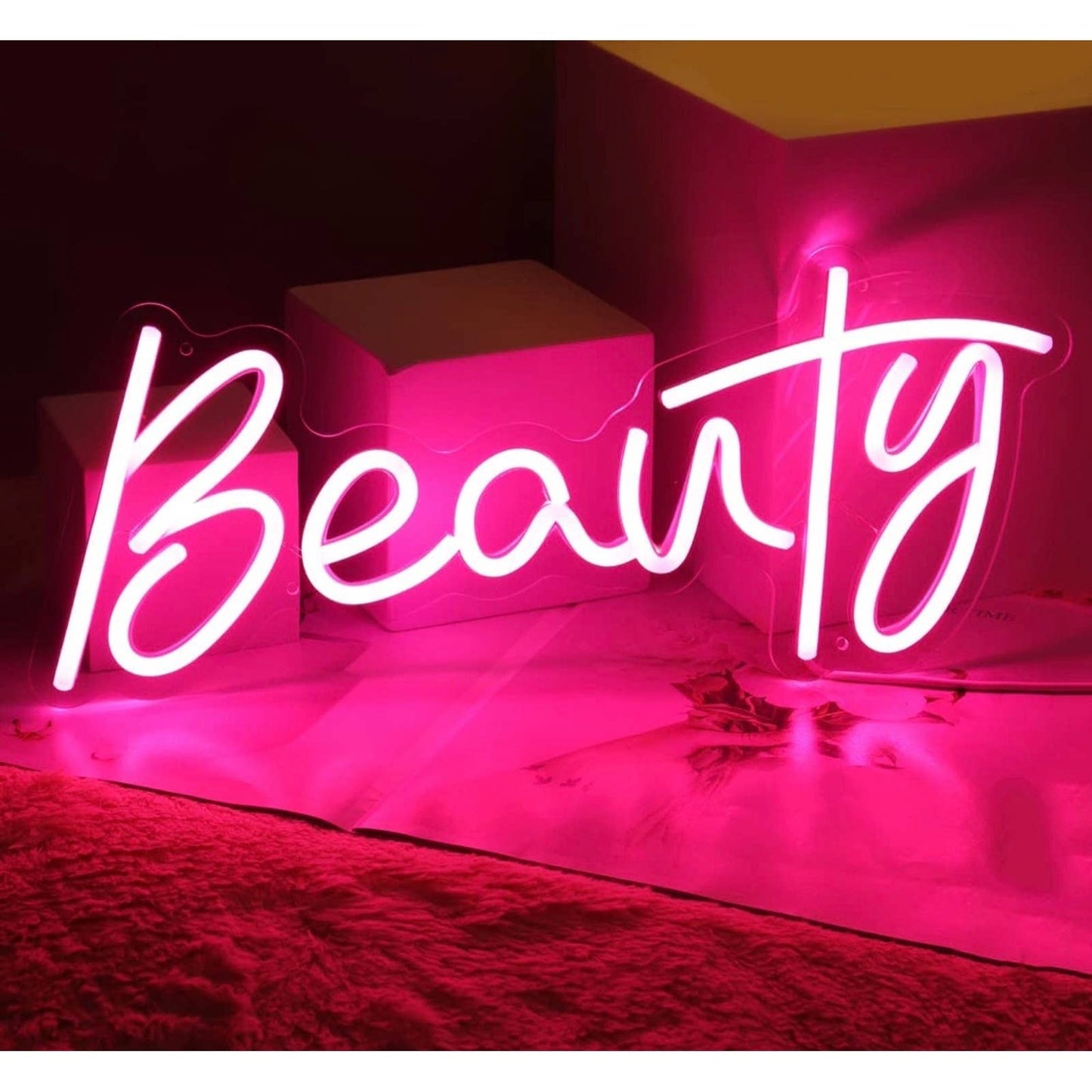 Lovely Bright Pink Beauty LED Night Light Sign Spa Room Wall Decoration