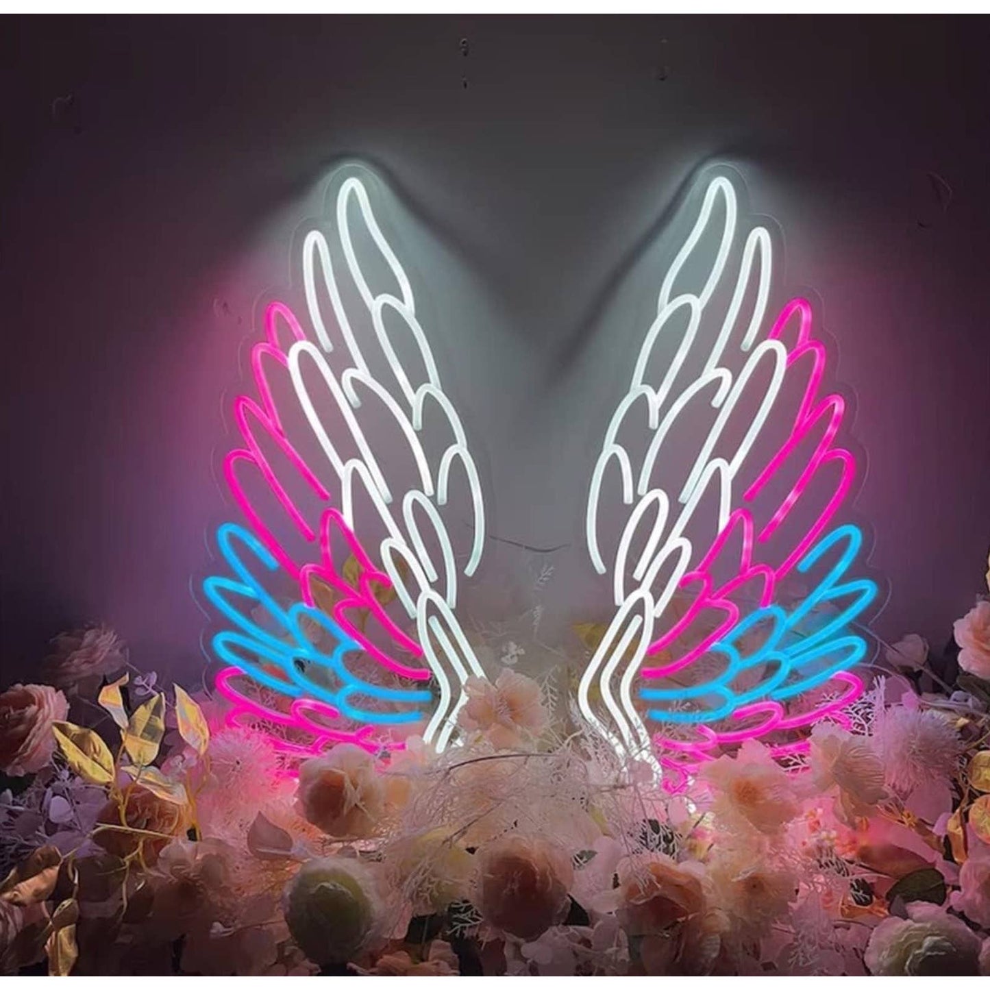 Gigantic Vivid Bright Colorful Angel Wings LED Night Light Room Wall Decoration