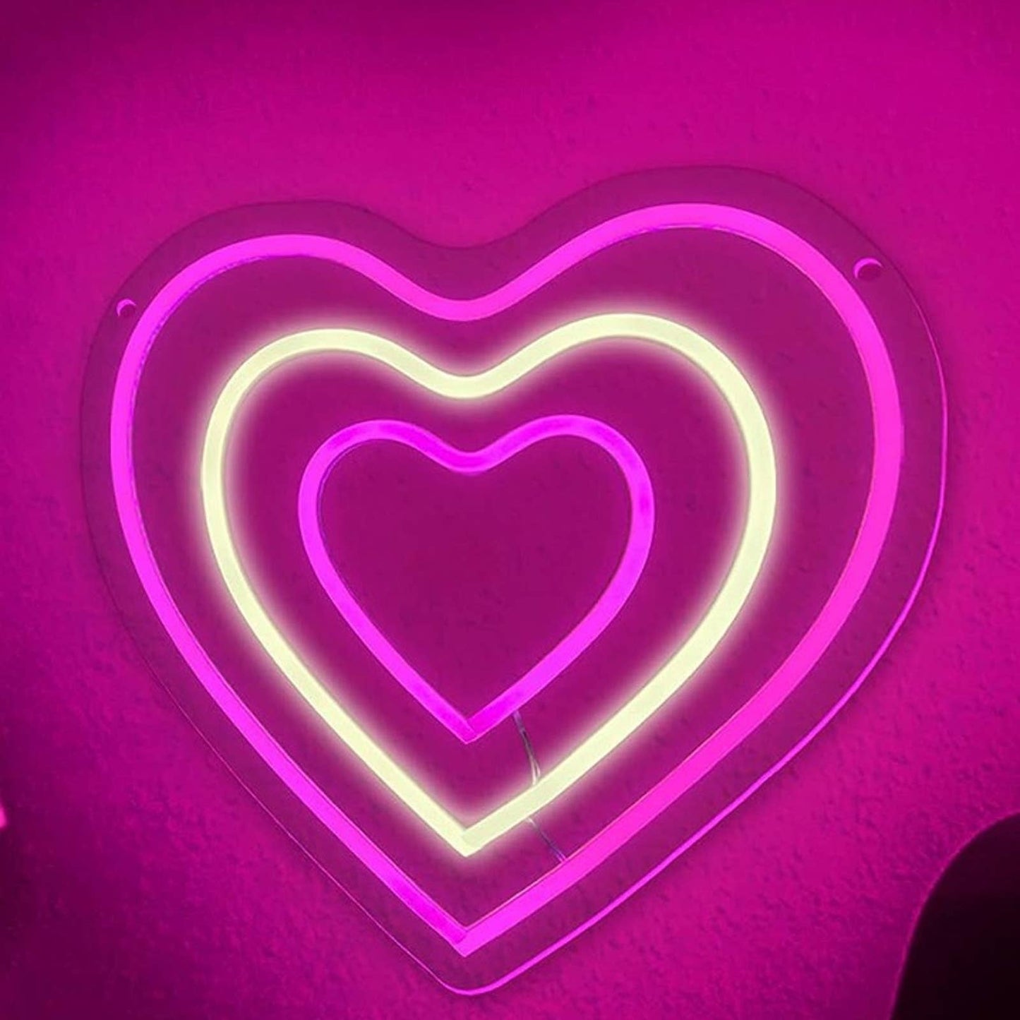 Lovely Bright & Warm White Heart LED Night Light Room Wall Decoration