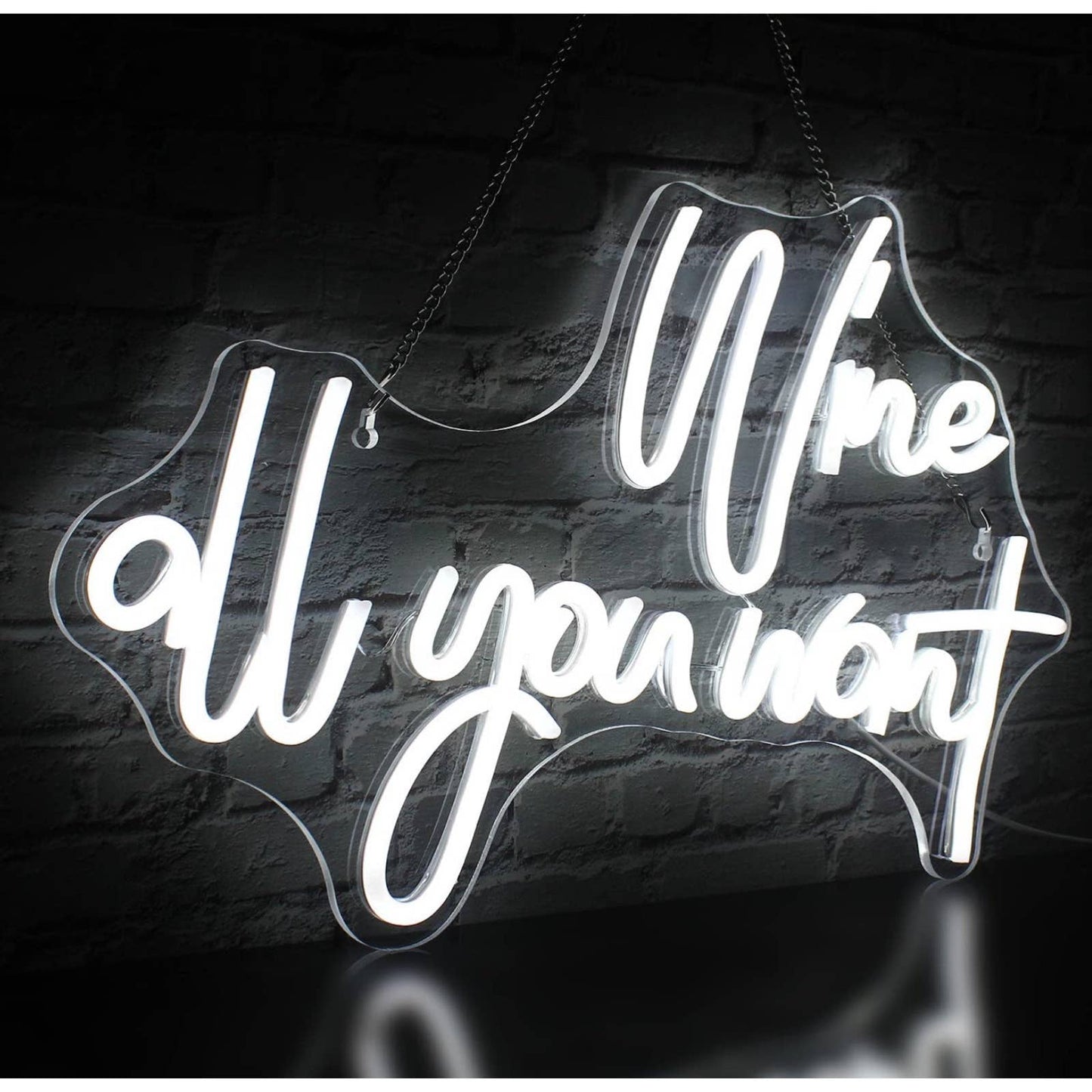 Fun Bright “Wine All You Want” LED Night Light Room Wall Bar Party Decor