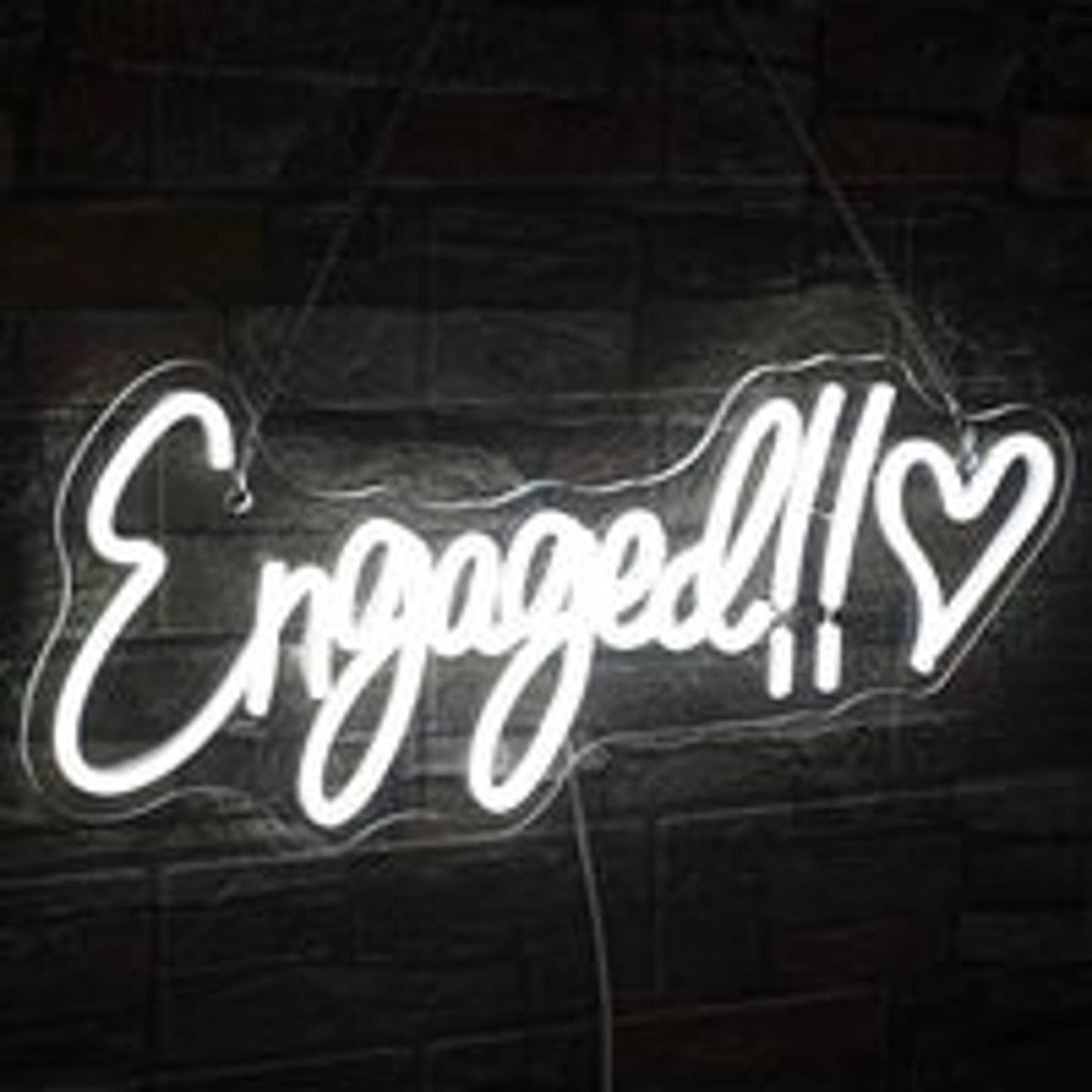 Lovely Bright White Engaged! Heart LED Night Light Room Wall Decoration