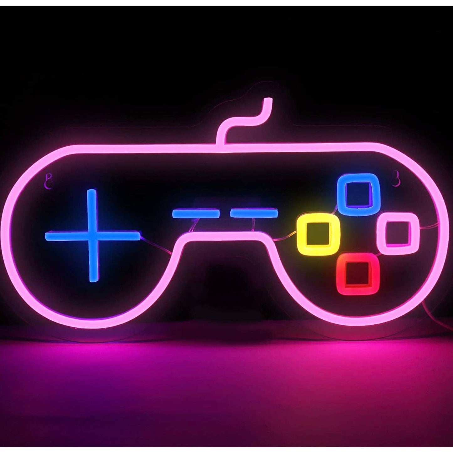 Fun Bright Vivid Pink Video Game Controller LED Night Light Room Wall Decoration