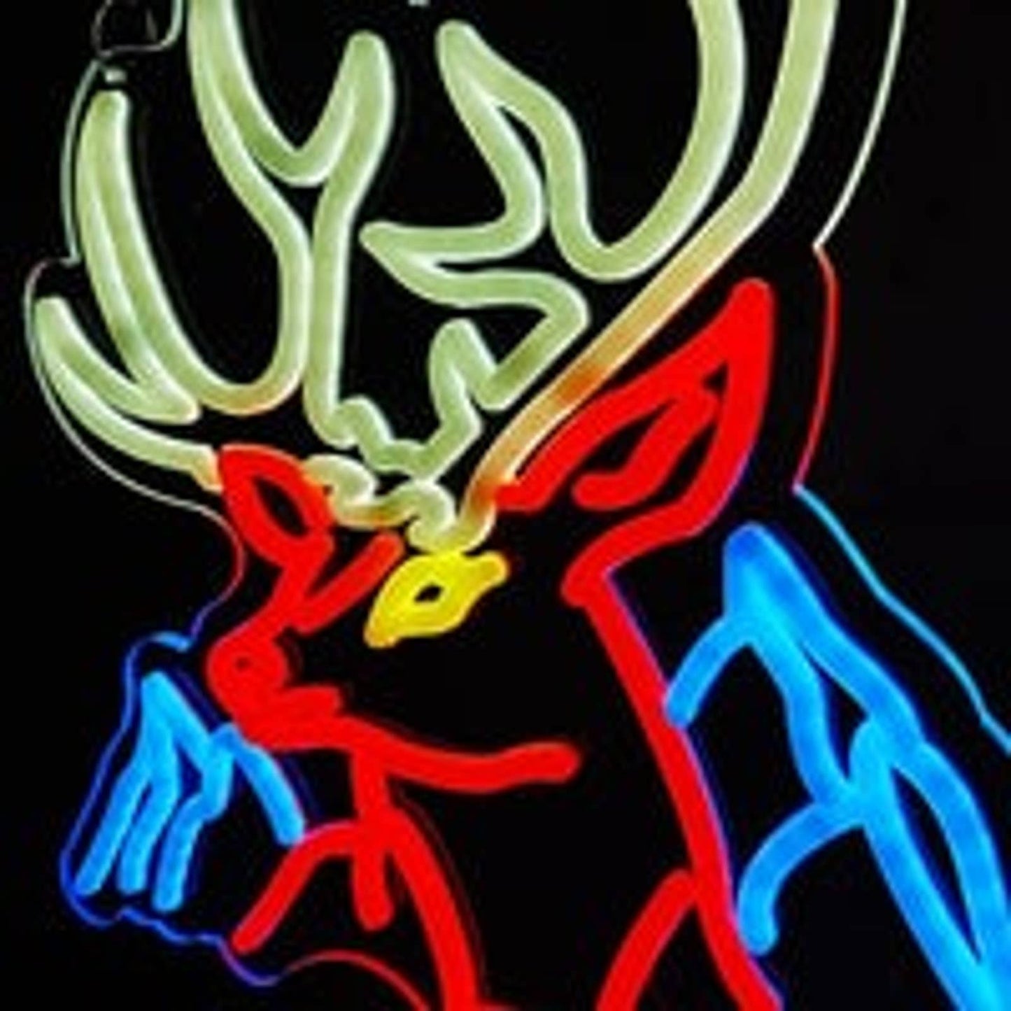 Lovely Bright Colorful Alaskan Reindeer and Mountains LED Night Light Room Wall